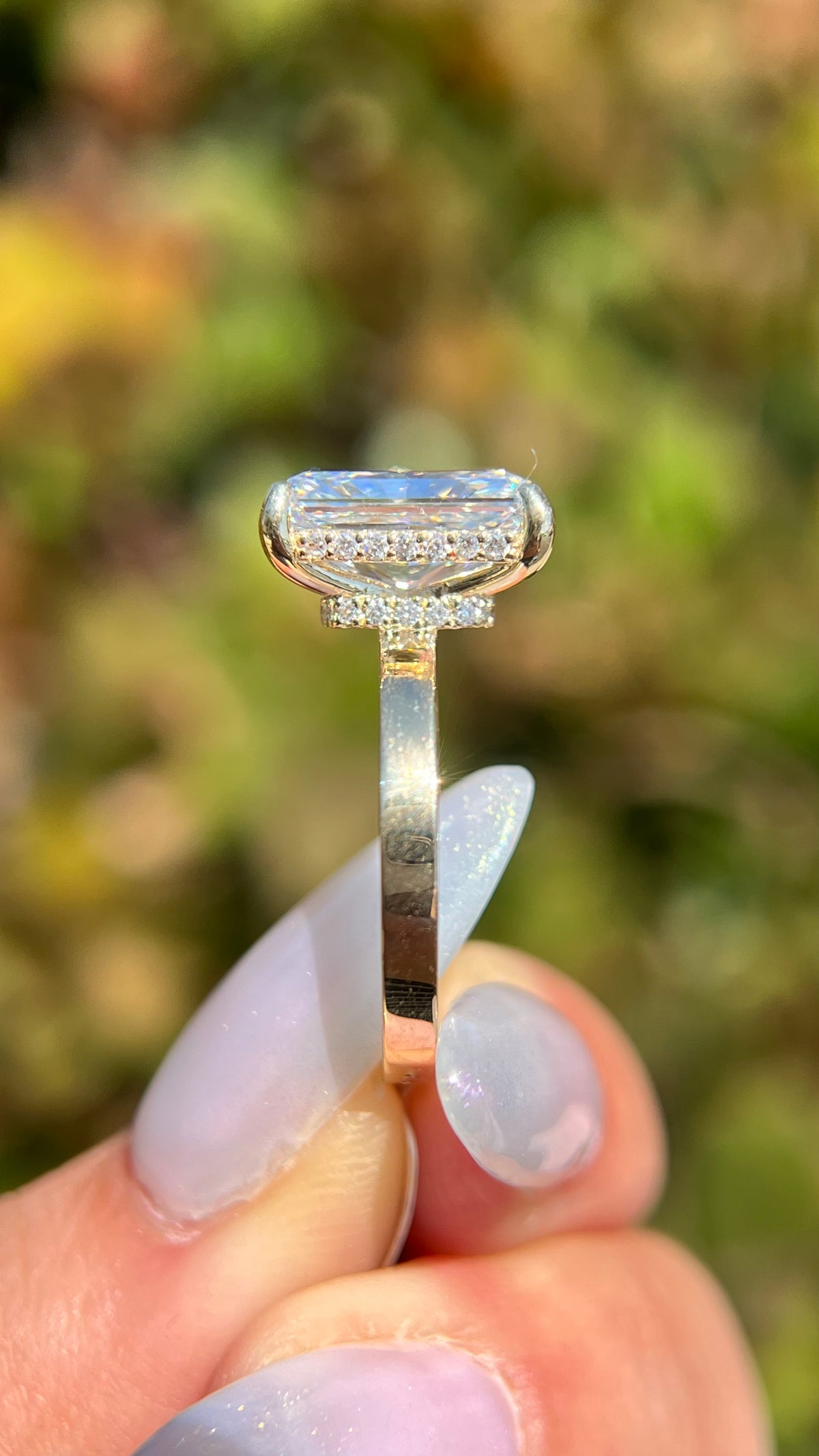 Andi 4.76ct E-VS1 Radiant Cut Lab Grown Diamond Engagement Ring 14K Gold