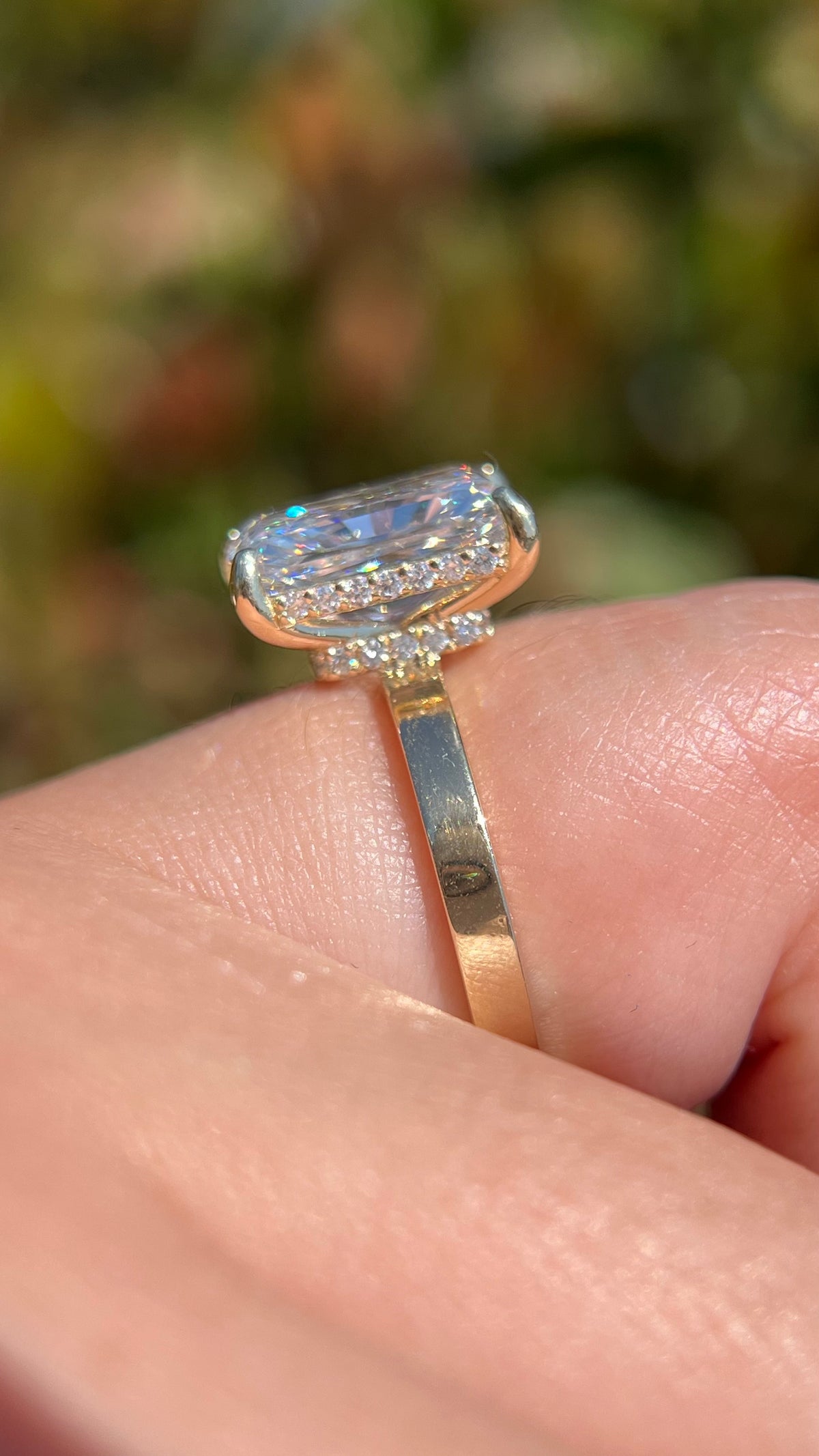 Andi 4.76ct E-VS1 Radiant Cut Lab Grown Diamond Engagement Ring 14K Gold