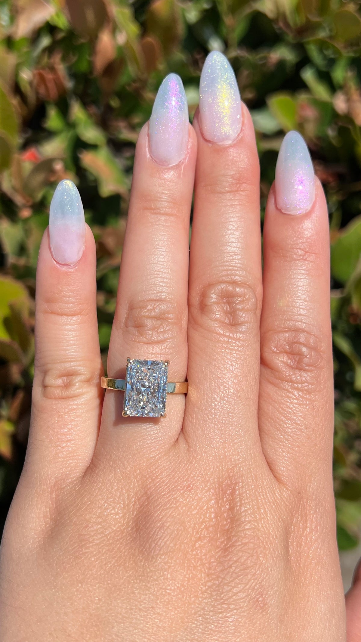 Andi 4.76ct E-VS1 Radiant Cut Lab Grown Diamond Engagement Ring 14K Gold