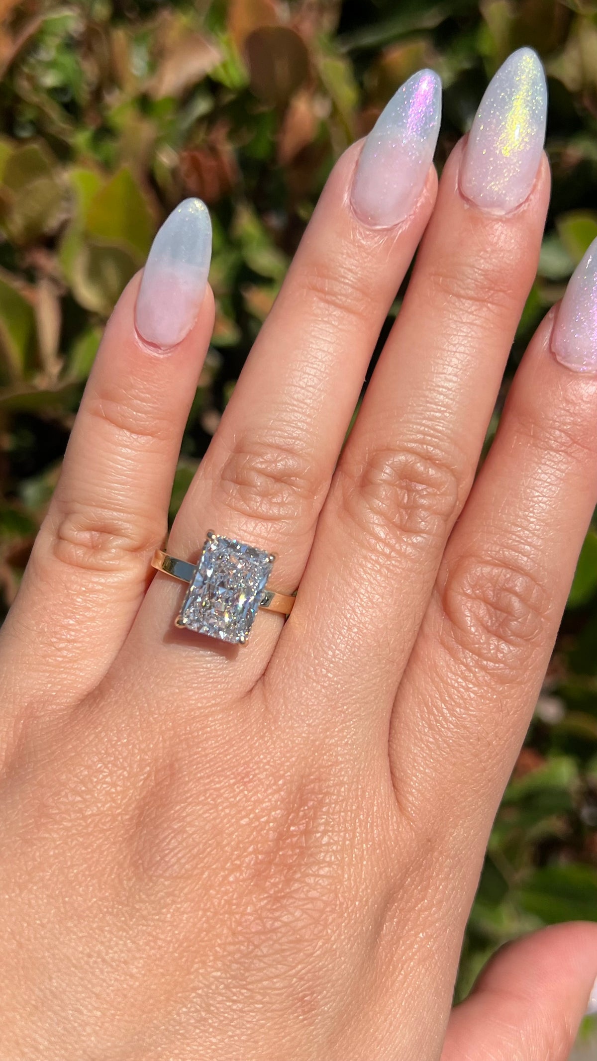 Andi 4.76ct E-VS1 Radiant Cut Lab Grown Diamond Engagement Ring 14K Gold