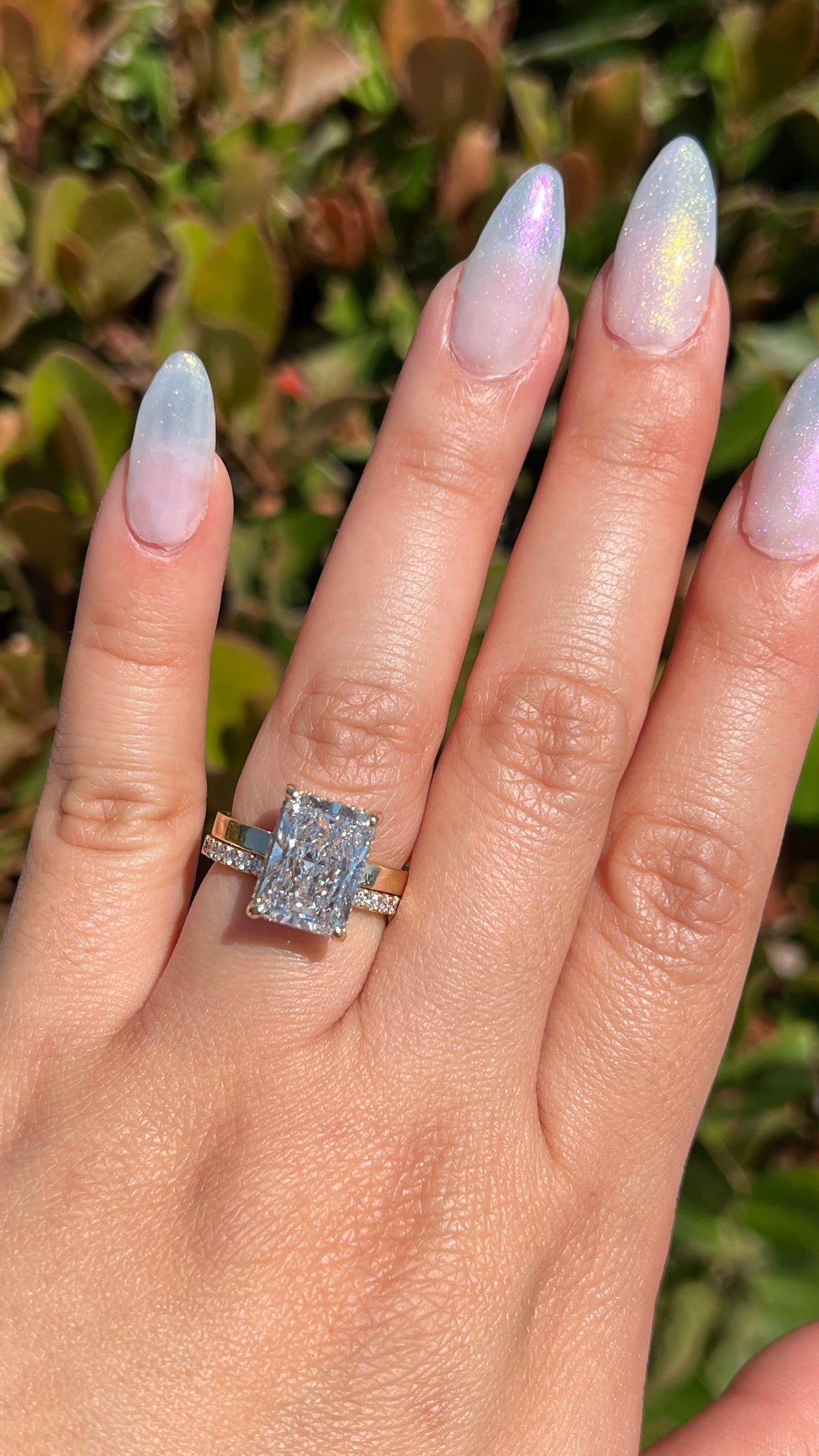 Andi 4.76ct E-VS1 Radiant Cut Lab Grown Diamond Engagement Ring 14K Gold