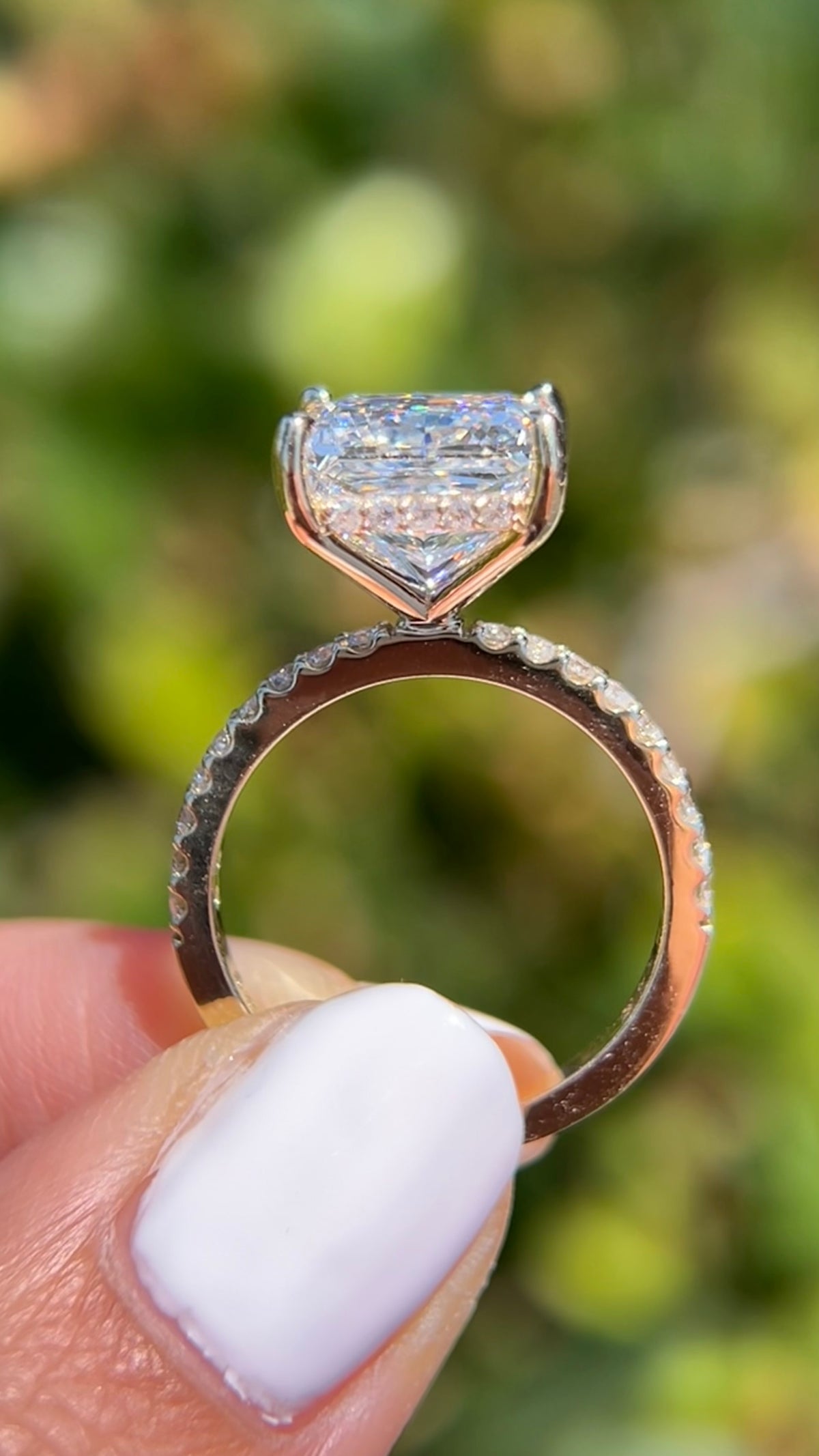 Jada 3.84ct F-VS1 Princess Lab Diamond Engagement Ring 14K Gold