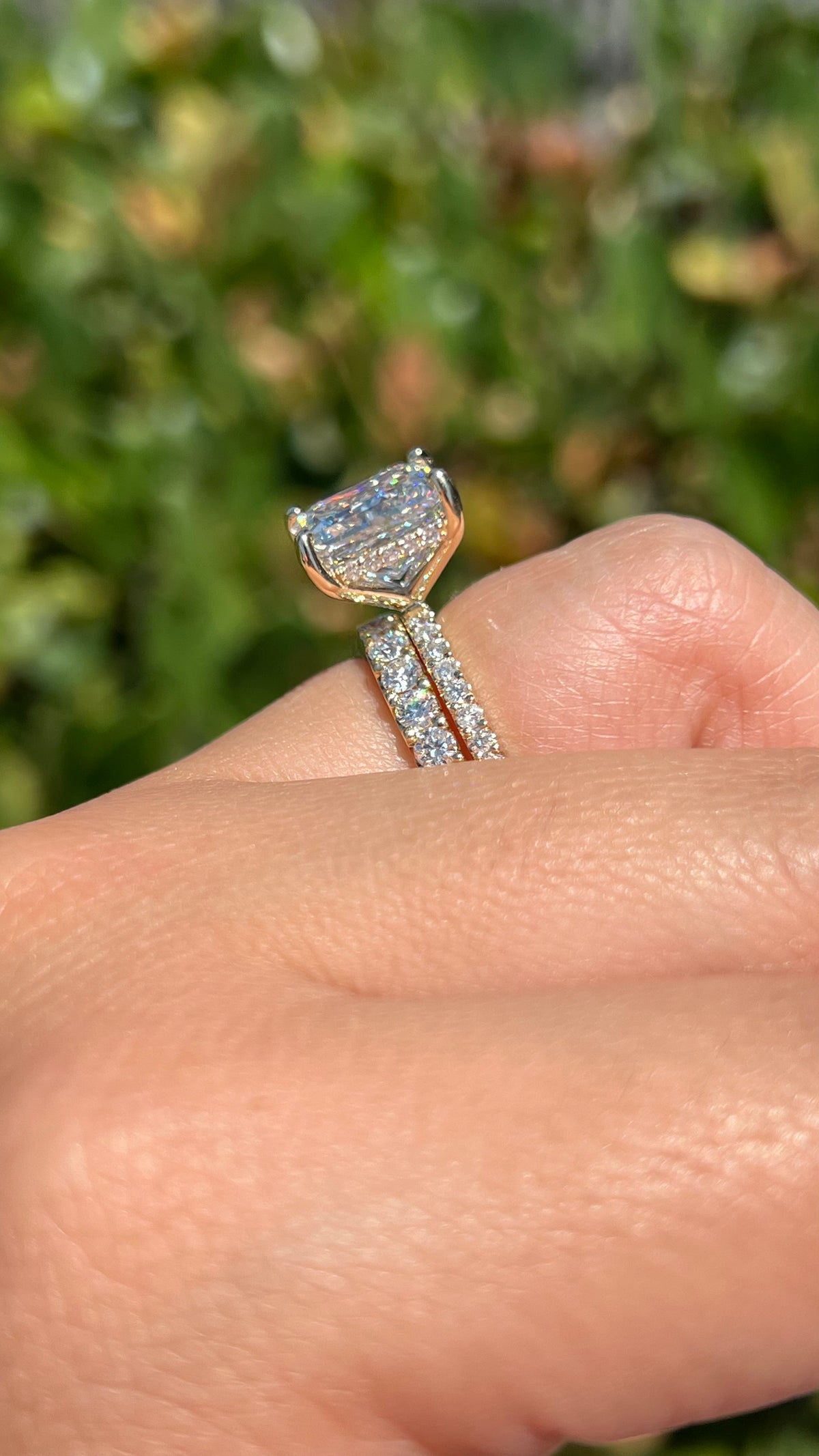 Jada 3.84ct F-VS1 Princess Lab Diamond Engagement Ring 14K Gold