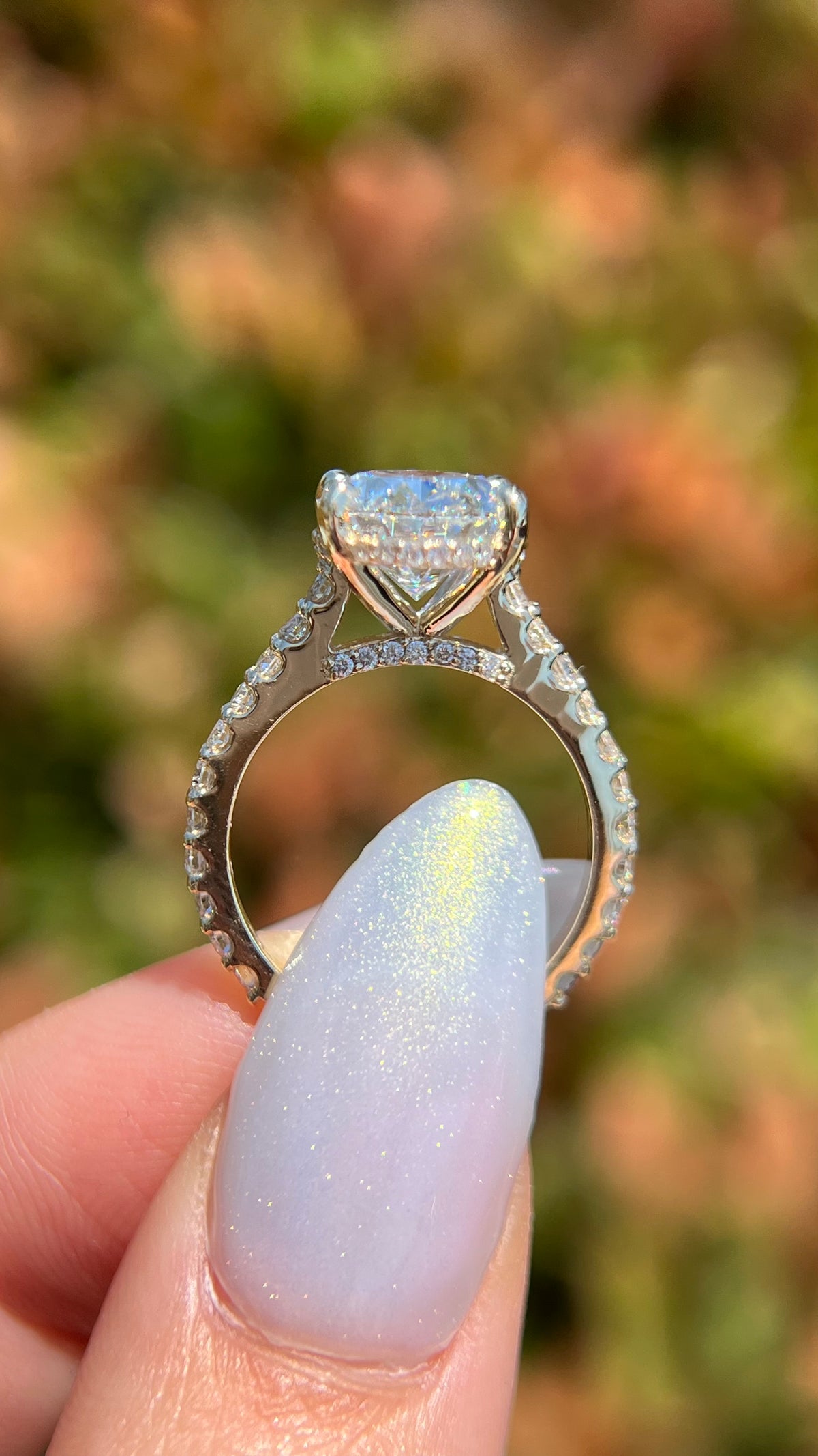 Jodi 4.03ct E-VS1 Oval Cut Lab Grown Diamond Engagement Ring 14K Gold