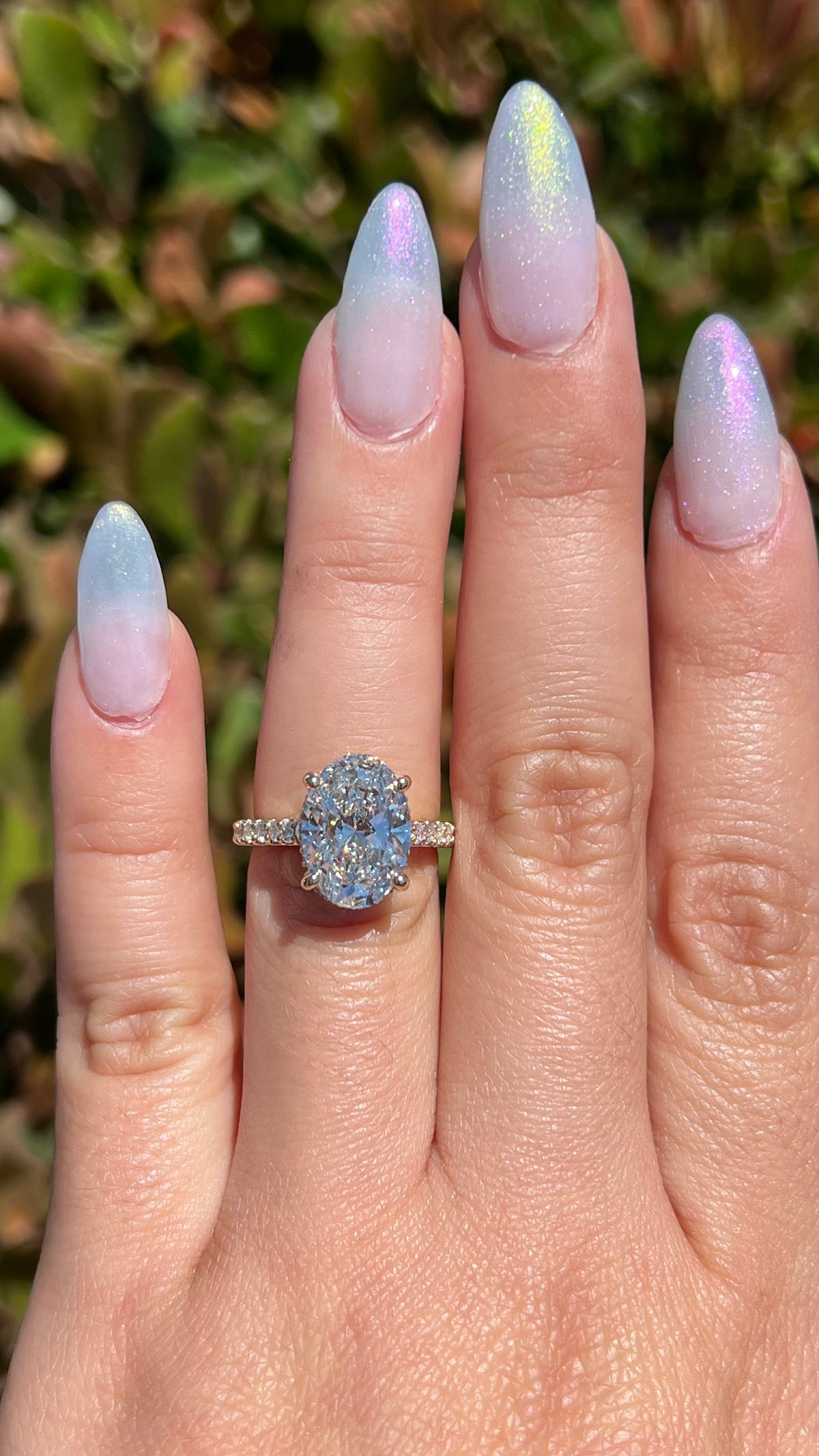 Jodi 4.03ct E-VS1 Oval Cut Lab Grown Diamond Engagement Ring 14K Gold