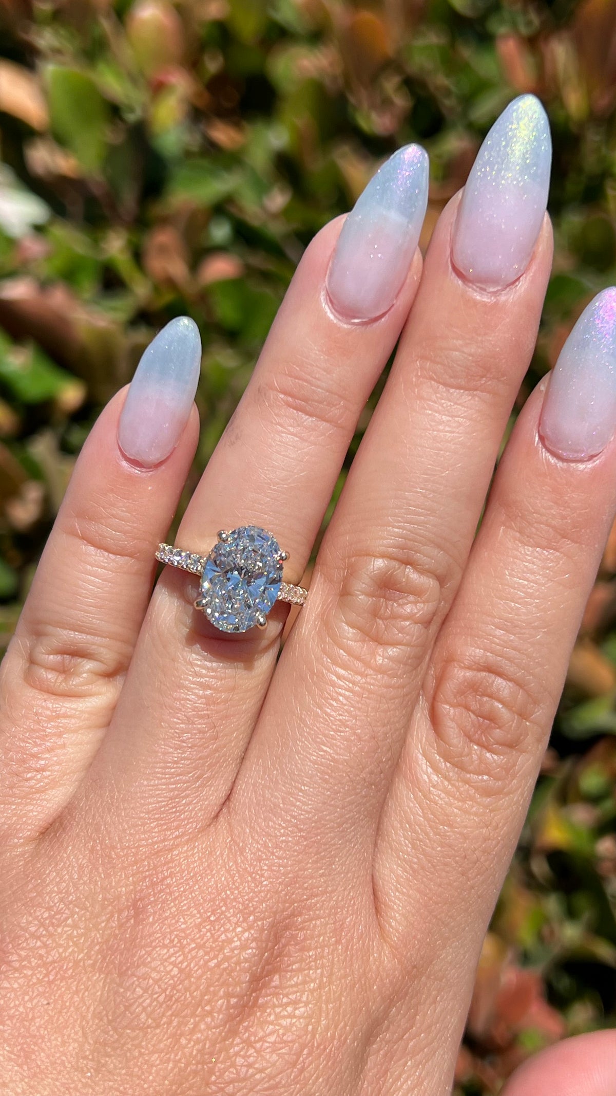 Jodi 4.03ct E-VS1 Oval Cut Lab Grown Diamond Engagement Ring 14K Gold