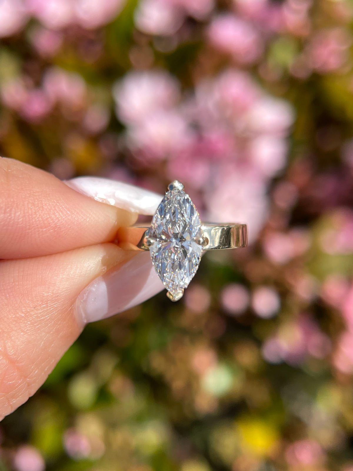 Andrea 2.31ct E-VS1 Marquise Cut Lab Grown Diamond Engagement Ring 14K Gold