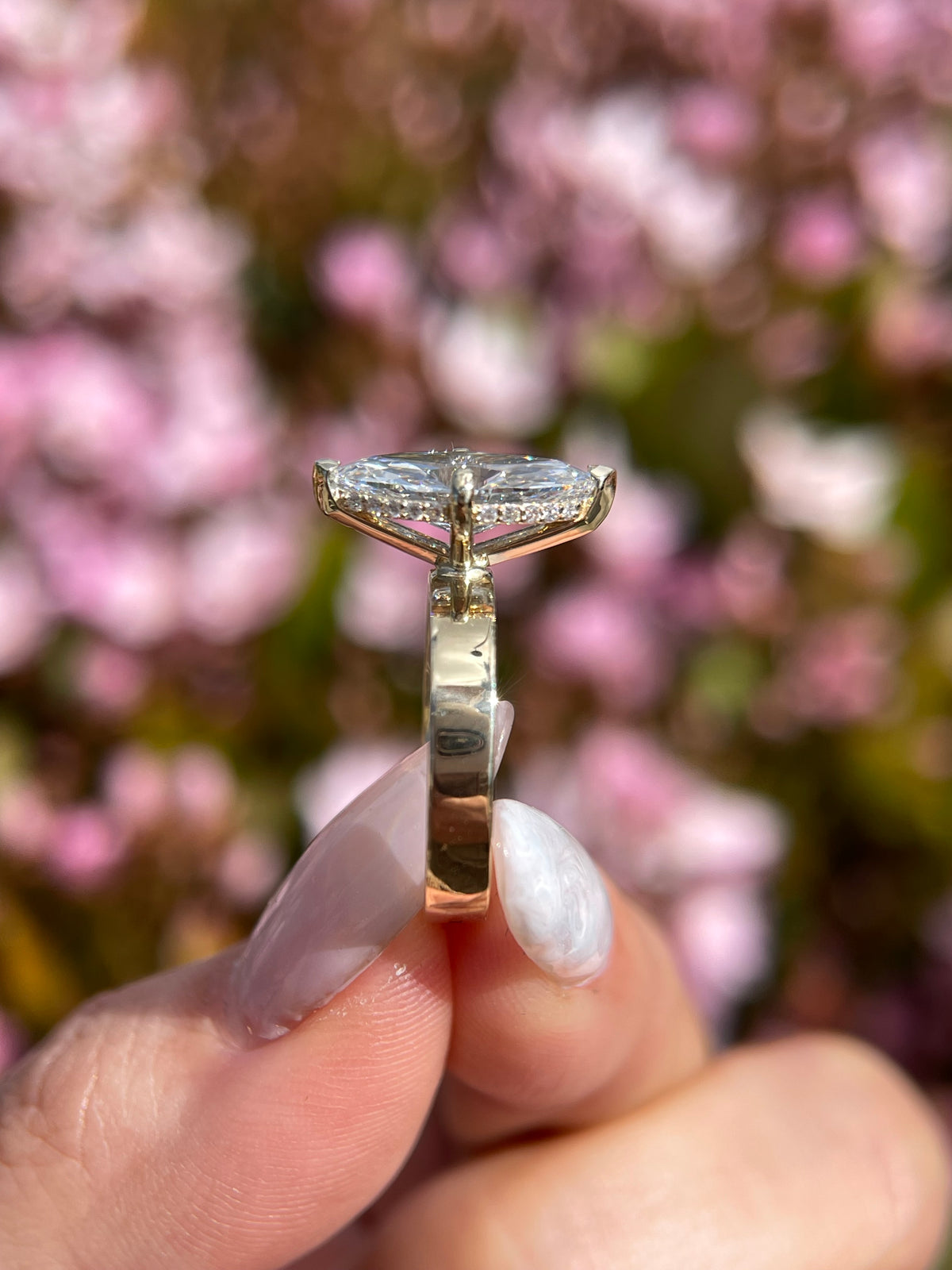 Andrea 2.31ct E-VS1 Marquise Cut Lab Grown Diamond Engagement Ring 14K Gold