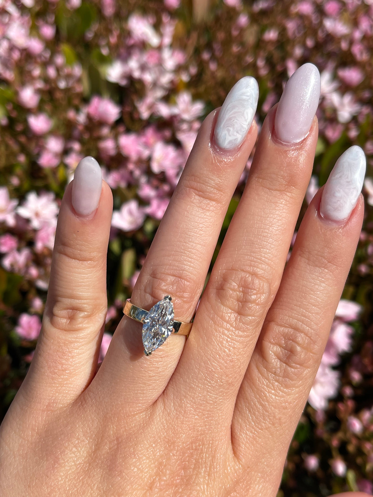 Andrea 2.31ct E-VS1 Marquise Cut Lab Grown Diamond Engagement Ring 14K Gold