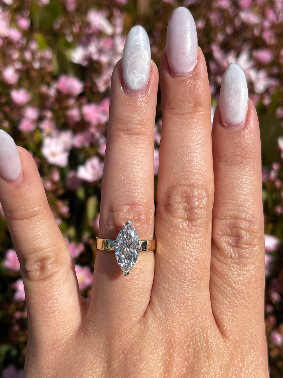 Andrea 2.31ct E-VS1 Marquise Cut Lab Grown Diamond Engagement Ring 14K Gold