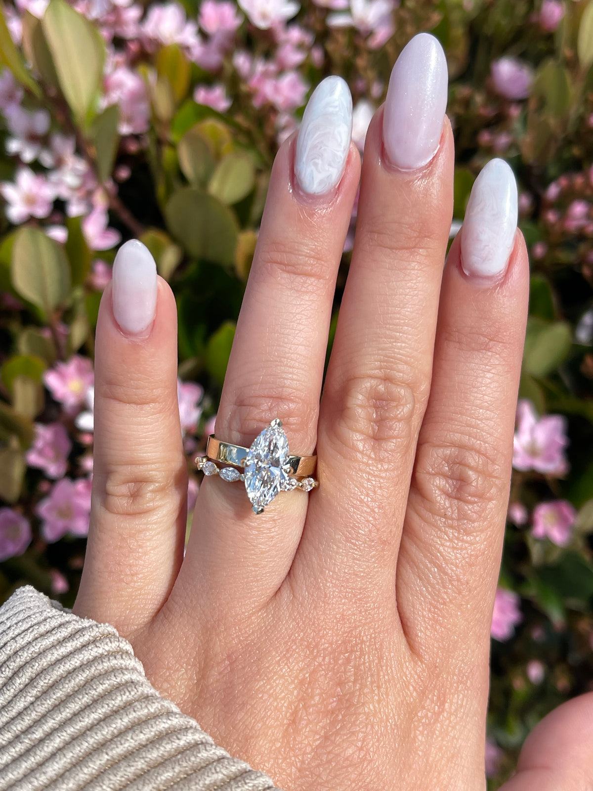 Andrea 2.31ct E-VS1 Marquise Cut Lab Grown Diamond Engagement Ring 14K Gold