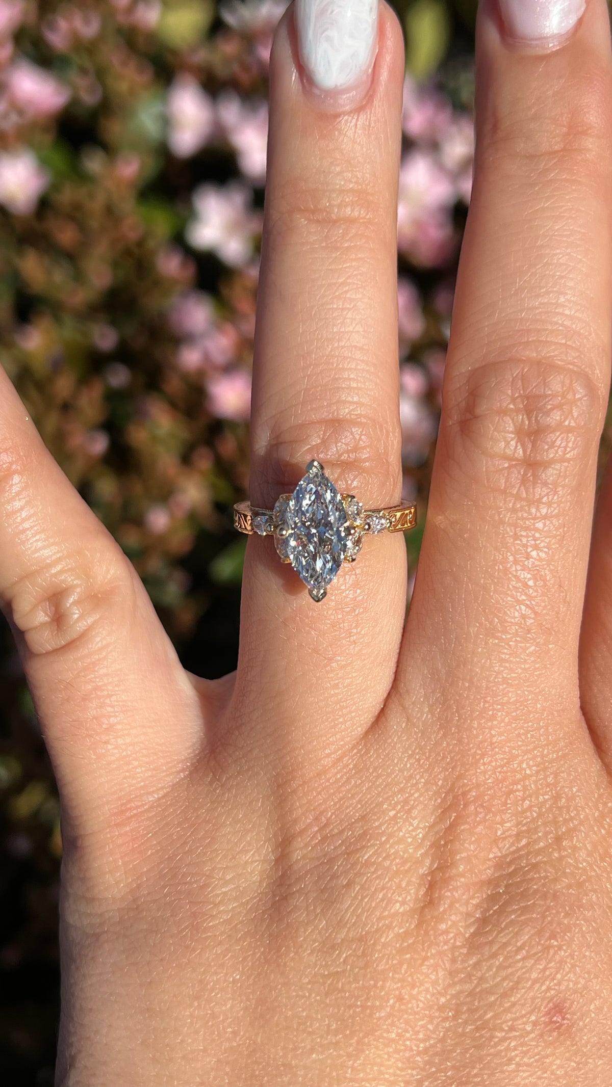 Mila 1.90ct E-VS1 Marquise Cut Lab Grown Diamond Engagement Ring 14K Gold