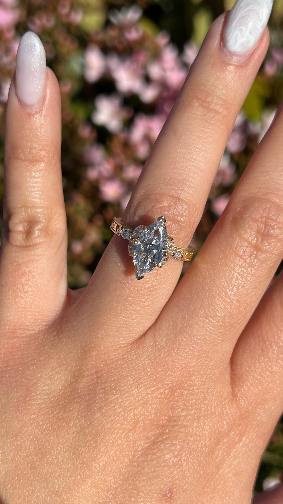 Mila 1.90ct E-VS1 Marquise Cut Lab Grown Diamond Engagement Ring 14K Gold