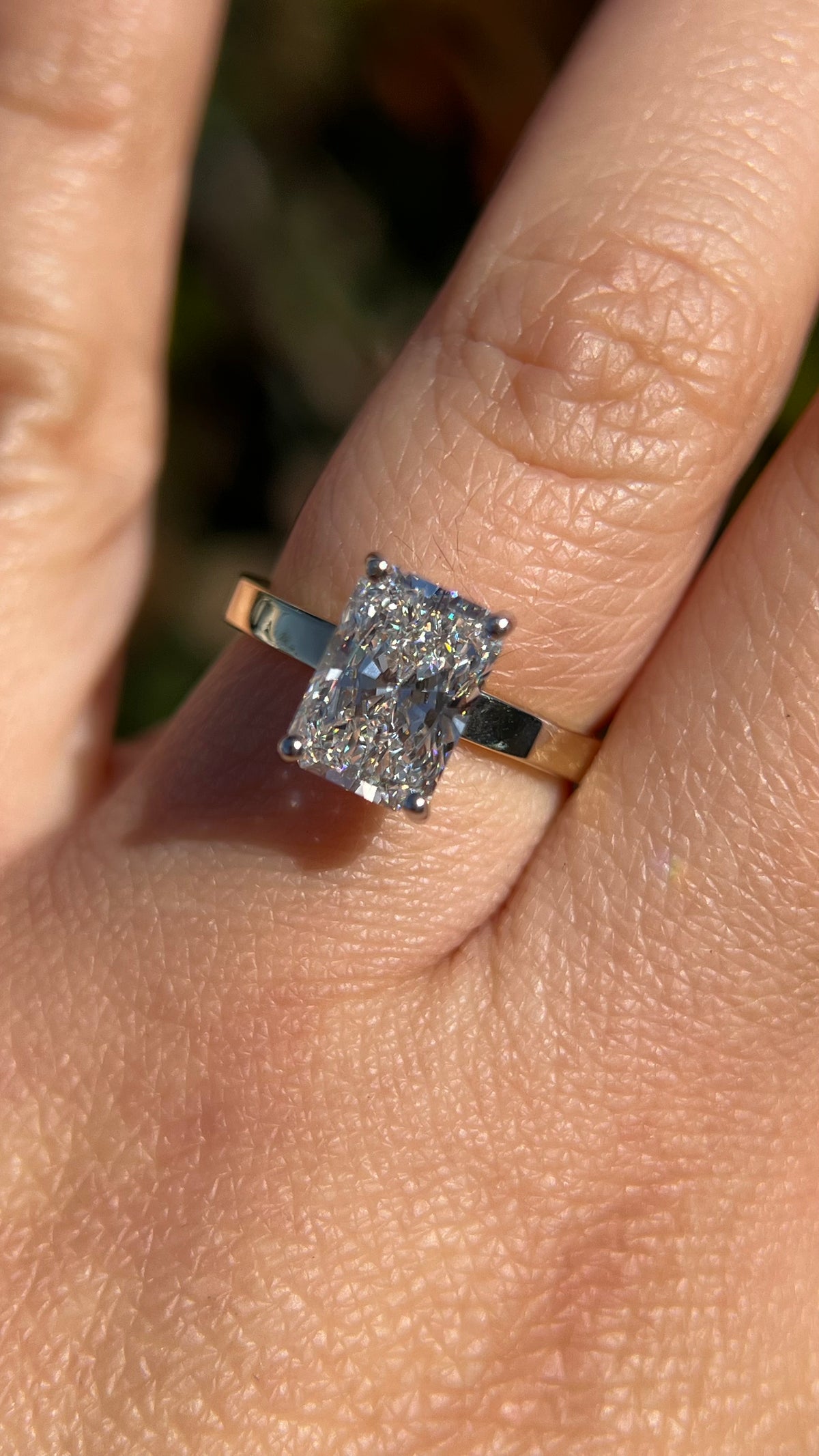 Andrea 2.55ct E-VS1 Radiant Cut Lab Grown Diamond Engagement Ring 14K Gold