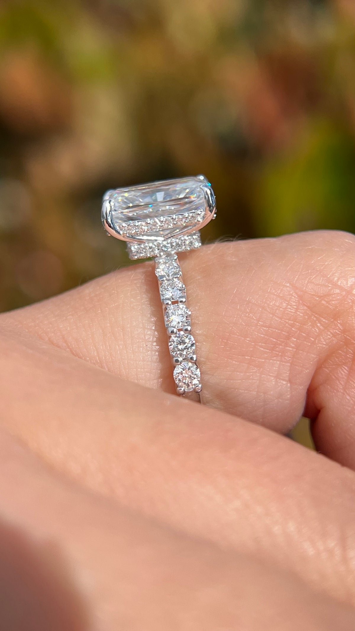 Carli 4.09ct E-VS1 Radiant Cut Lab Grown Diamond Engagement Ring 14K Gold