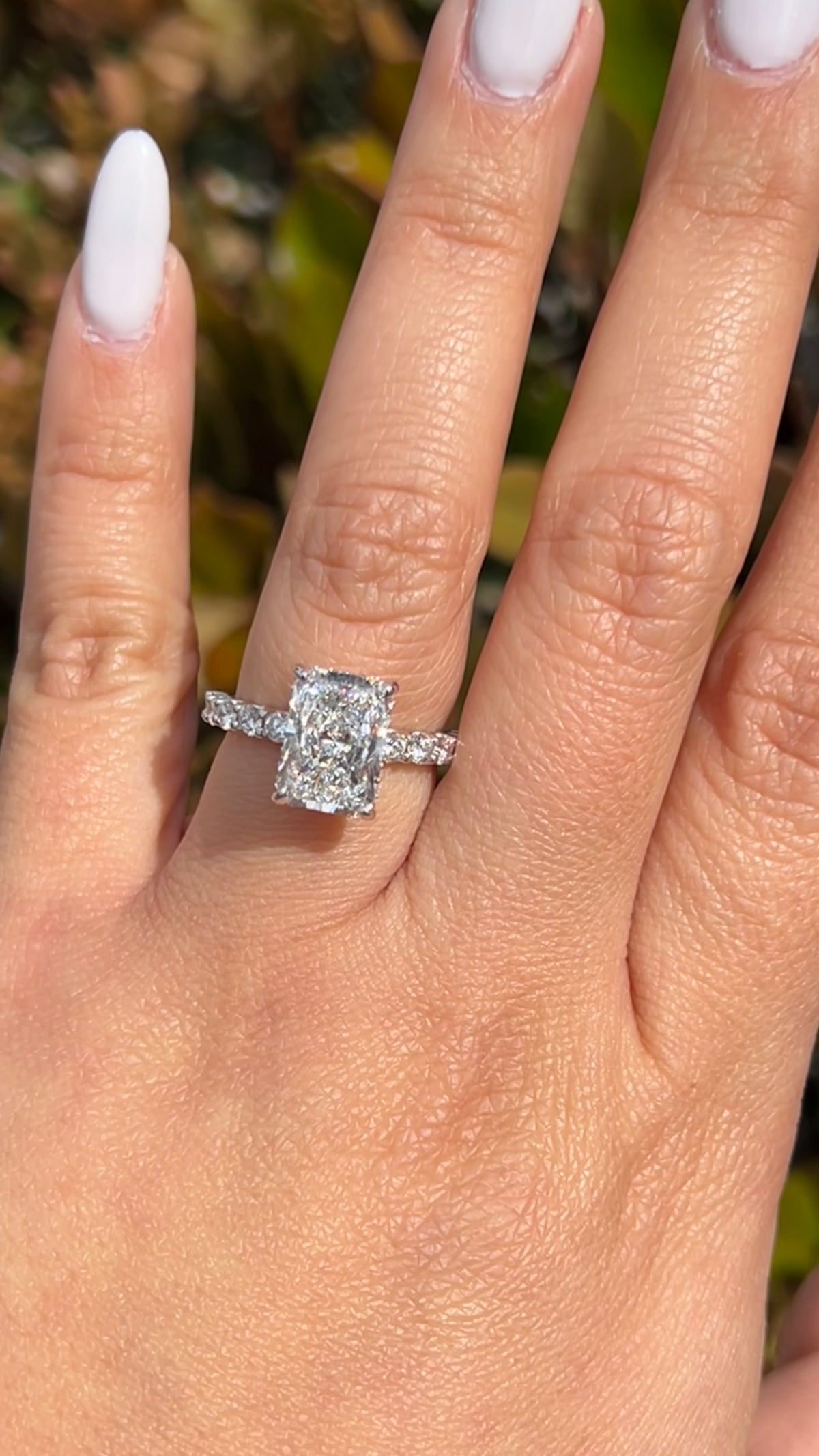 Carli 4.09ct E-VS1 Radiant Cut Lab Grown Diamond Engagement Ring 14K Gold