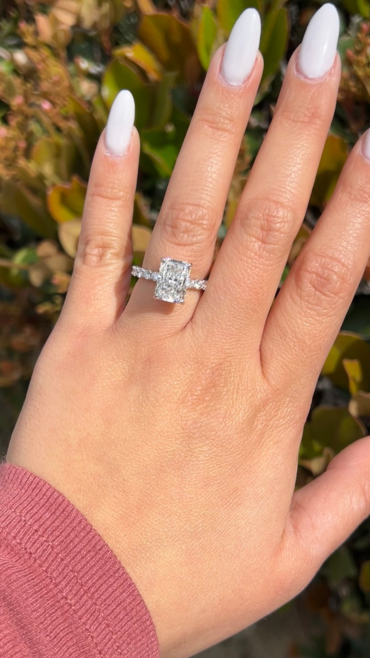 Carli 4.09ct E-VS1 Radiant Cut Lab Grown Diamond Engagement Ring 14K Gold