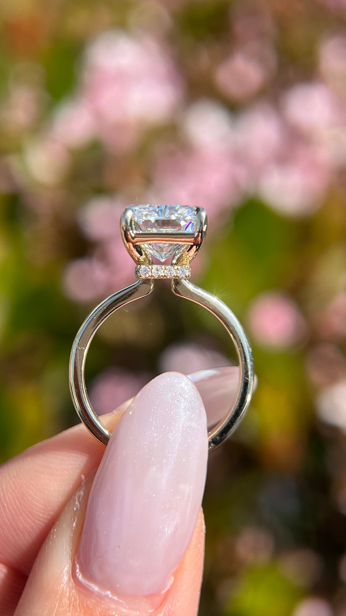 Andrea 5.77ct F-VS2 Radiant Cut Lab Grown Diamond Engagement Ring 14K Gold