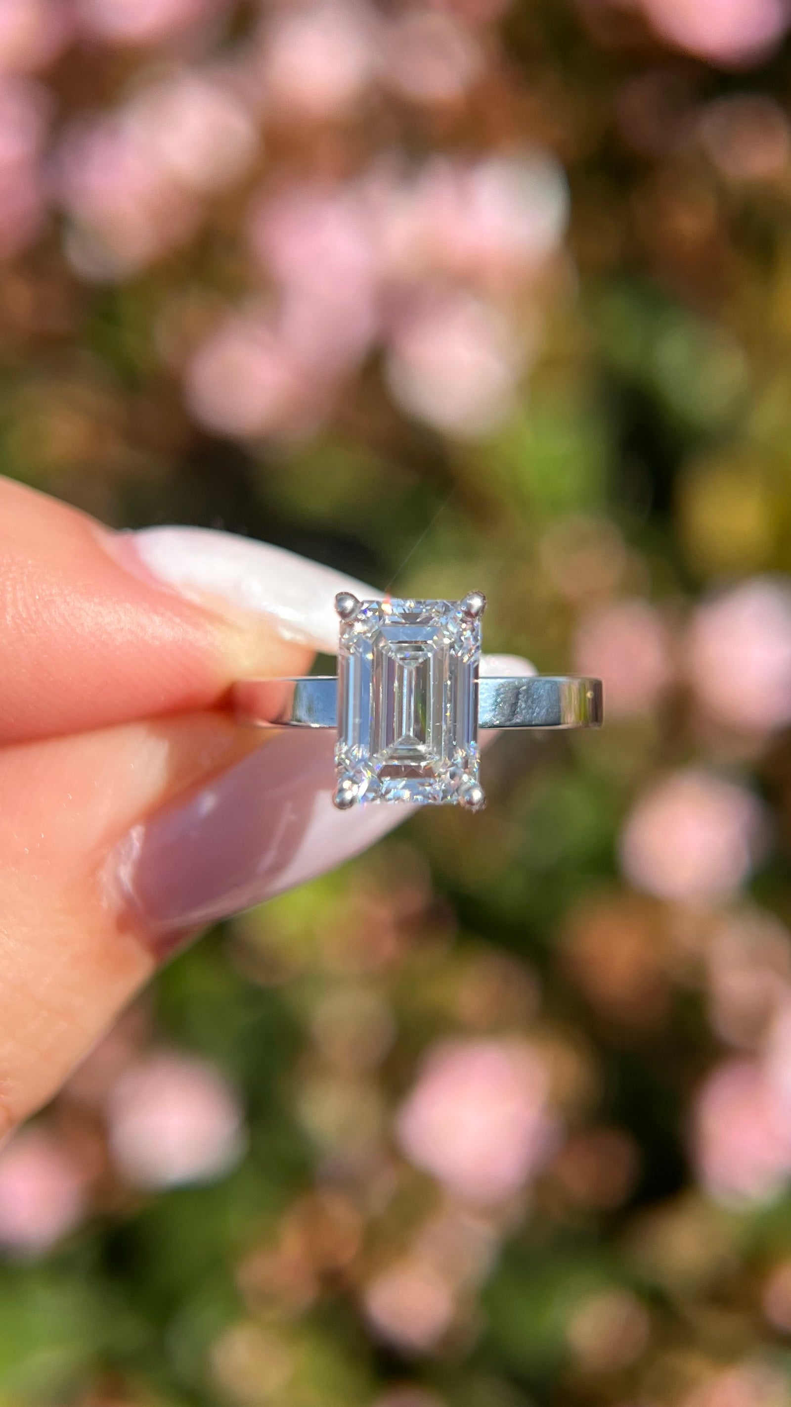 Andrea 2.77ct E-VS1 Emerald Cut Lab Grown Diamond Engagement Ring 14K Gold