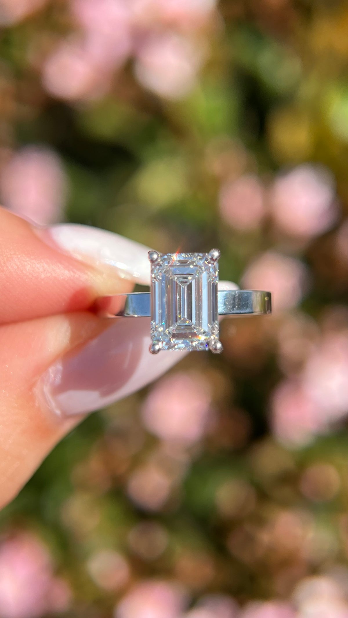 Andrea 2.77ct E-VS1 Emerald Cut Lab Grown Diamond Engagement Ring 14K Gold