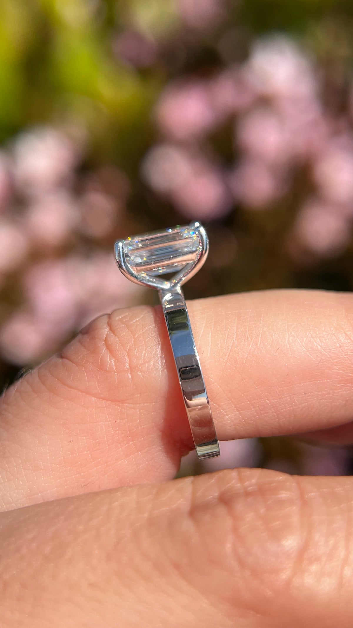 Andrea 2.77ct E-VS1 Emerald Cut Lab Grown Diamond Engagement Ring 14K Gold