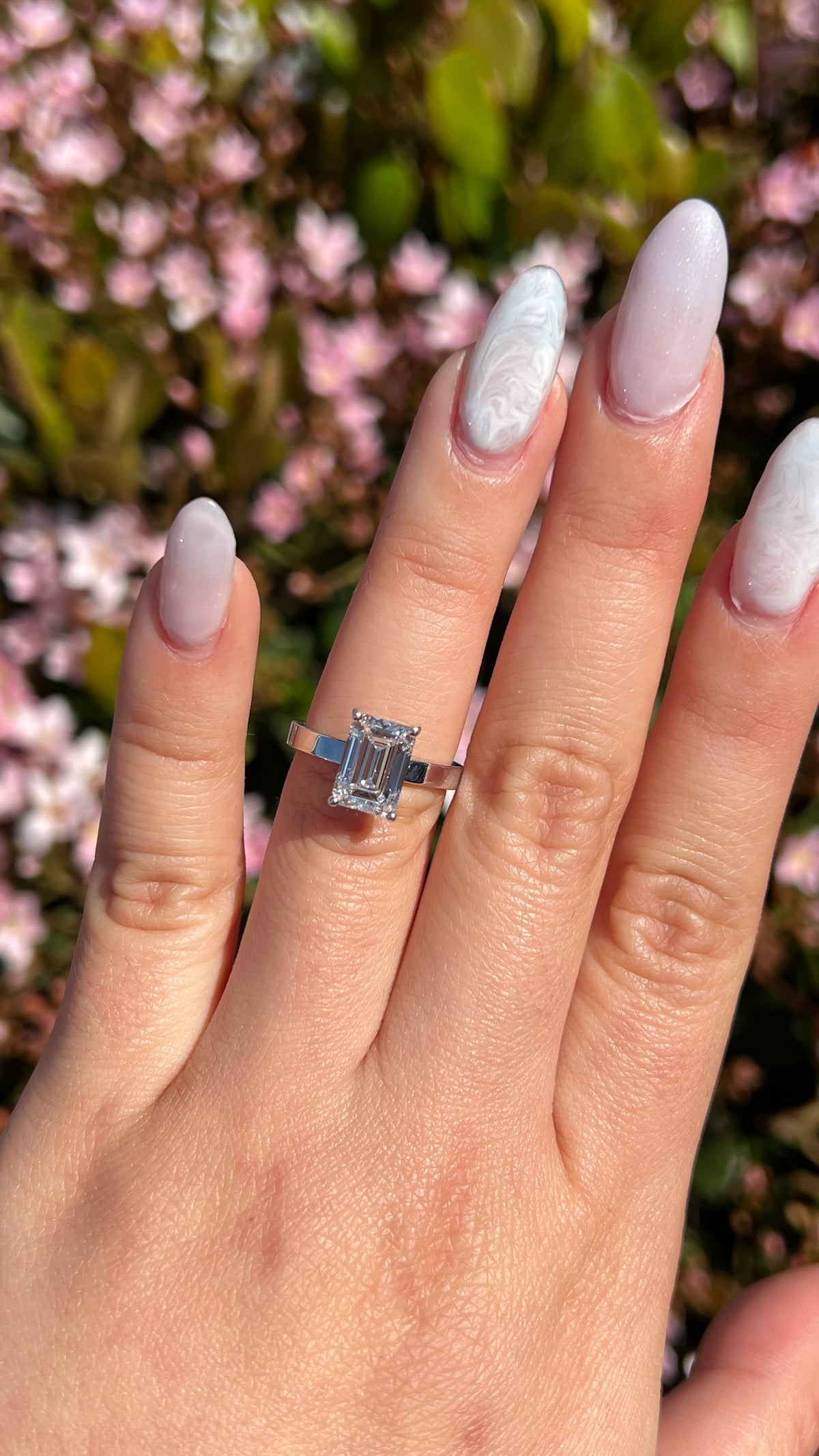 Andrea 2.77ct E-VS1 Emerald Cut Lab Grown Diamond Engagement Ring 14K Gold