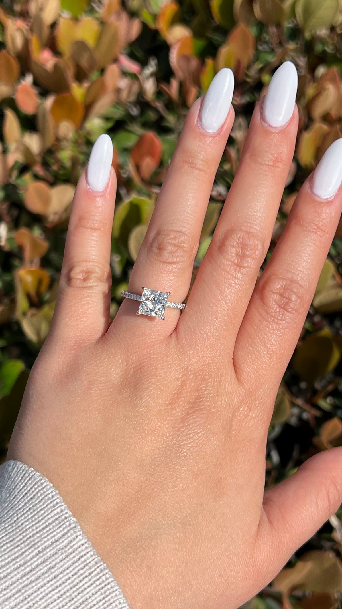 Jada 2.57ct E-VS1 Princess Cut Lab Grown Diamond Engagement Ring 14K Gold