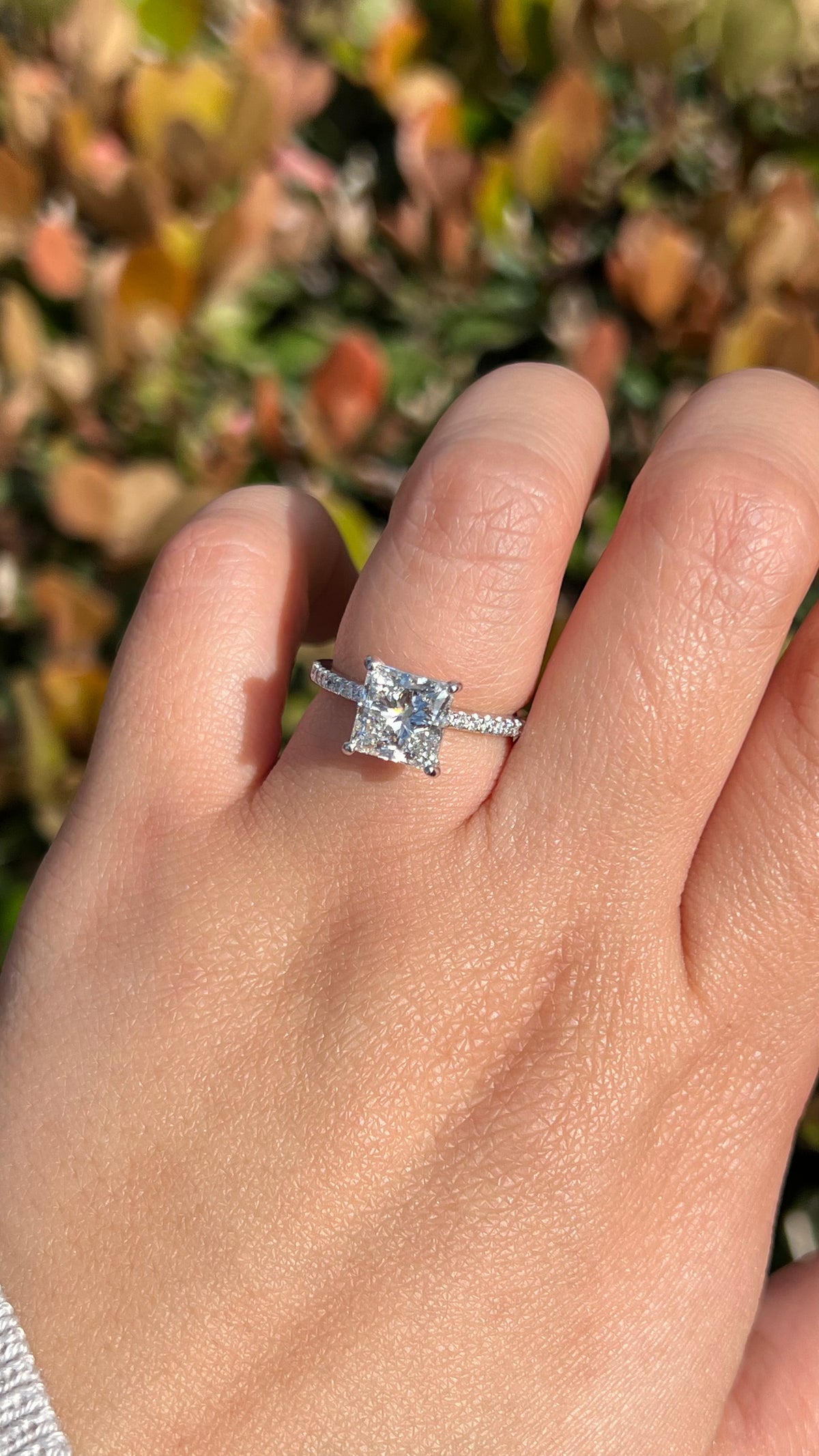 Jada 2.57ct E-VS1 Princess Cut Lab Grown Diamond Engagement Ring 14K Gold