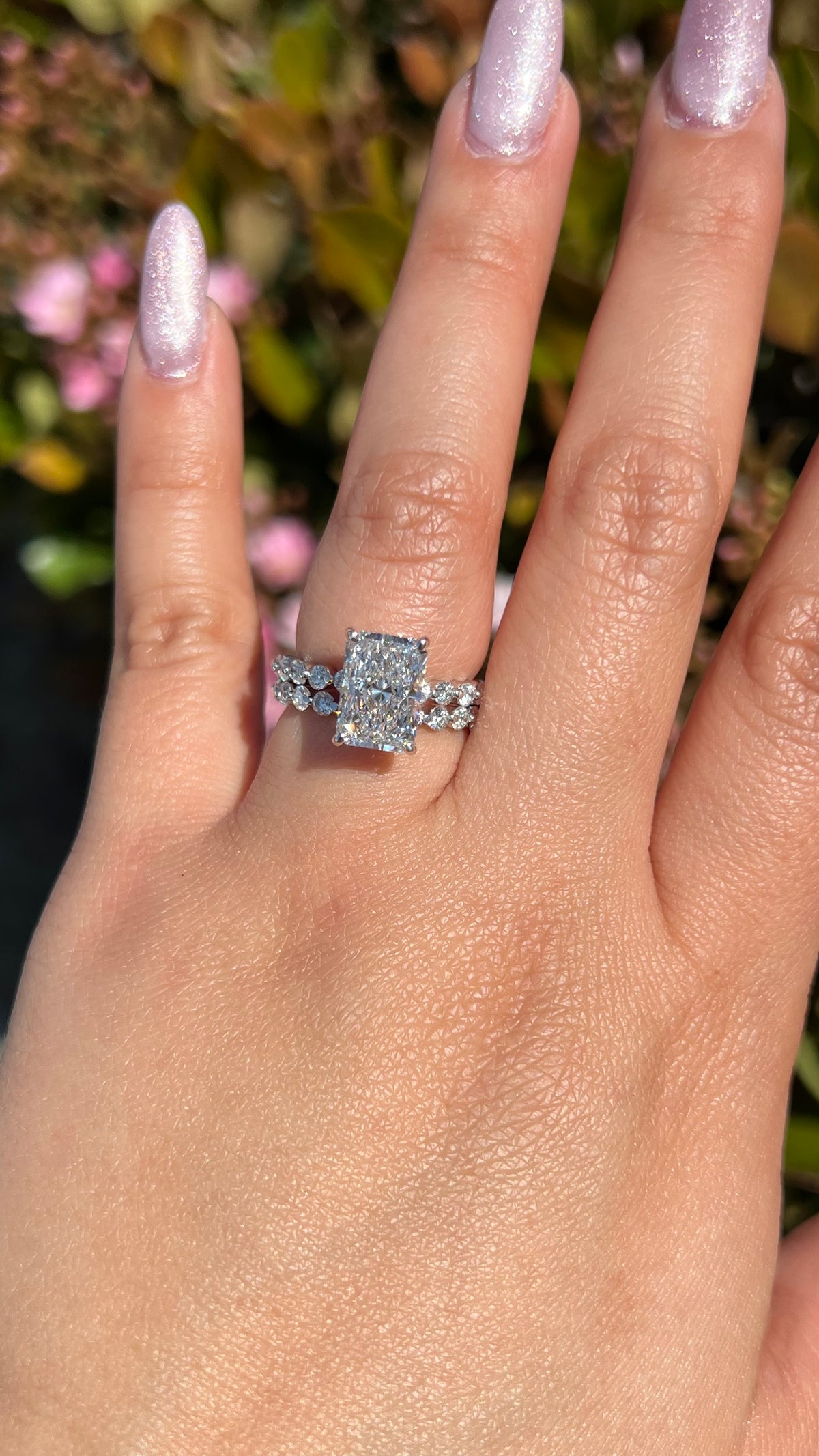 Isa 2.79ct E-VS1 Radiant Cut Lab Grown Diamond Engagement Ring 14K Gold