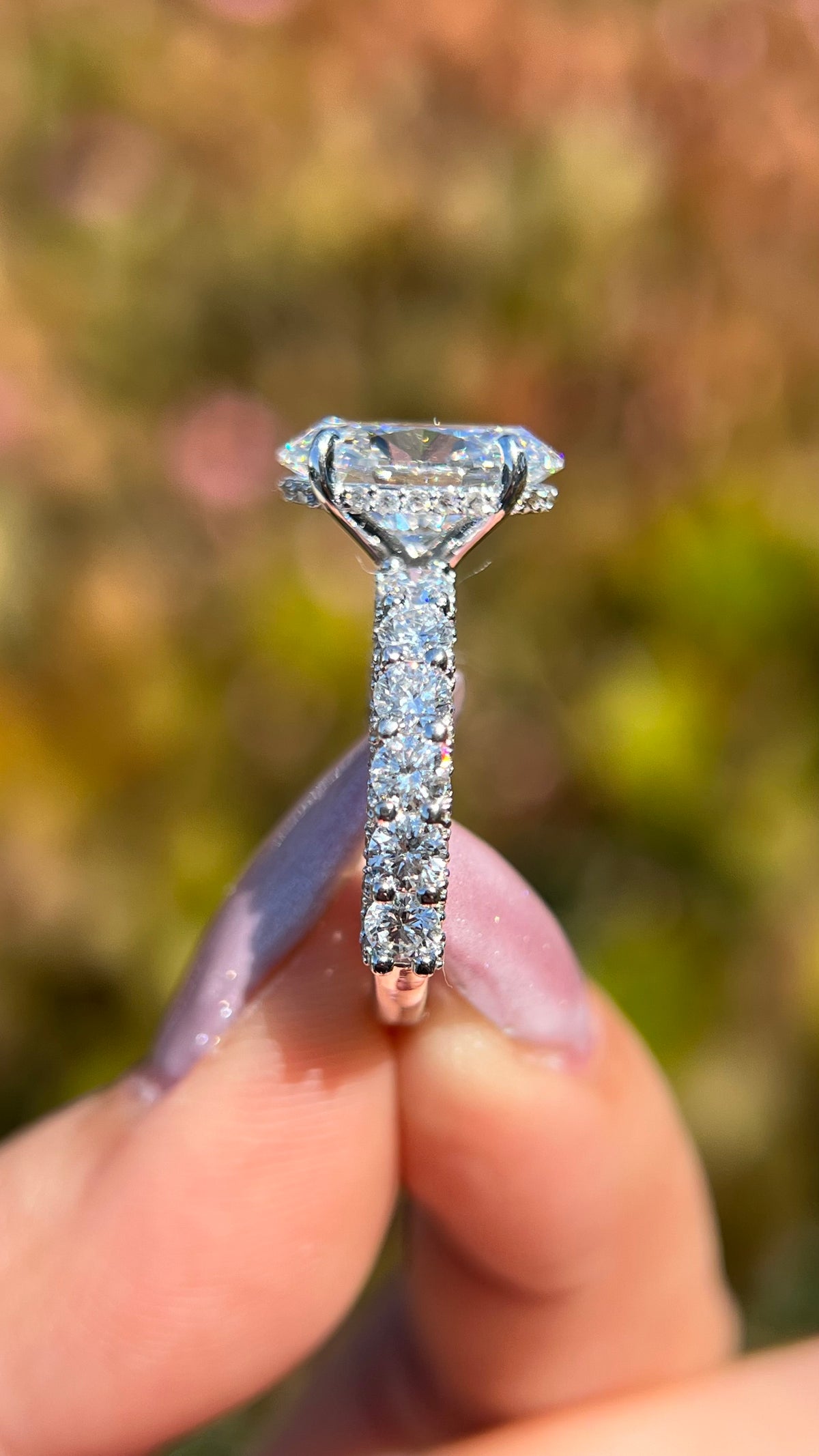 Christi 4.13ct F-VS1 Oval Cut Lab Grown Diamond Engagement Ring 14K Gold