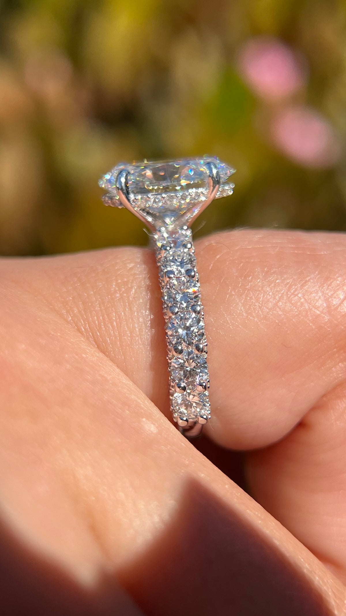 Christi 4.13ct F-VS1 Oval Cut Lab Grown Diamond Engagement Ring 14K Gold