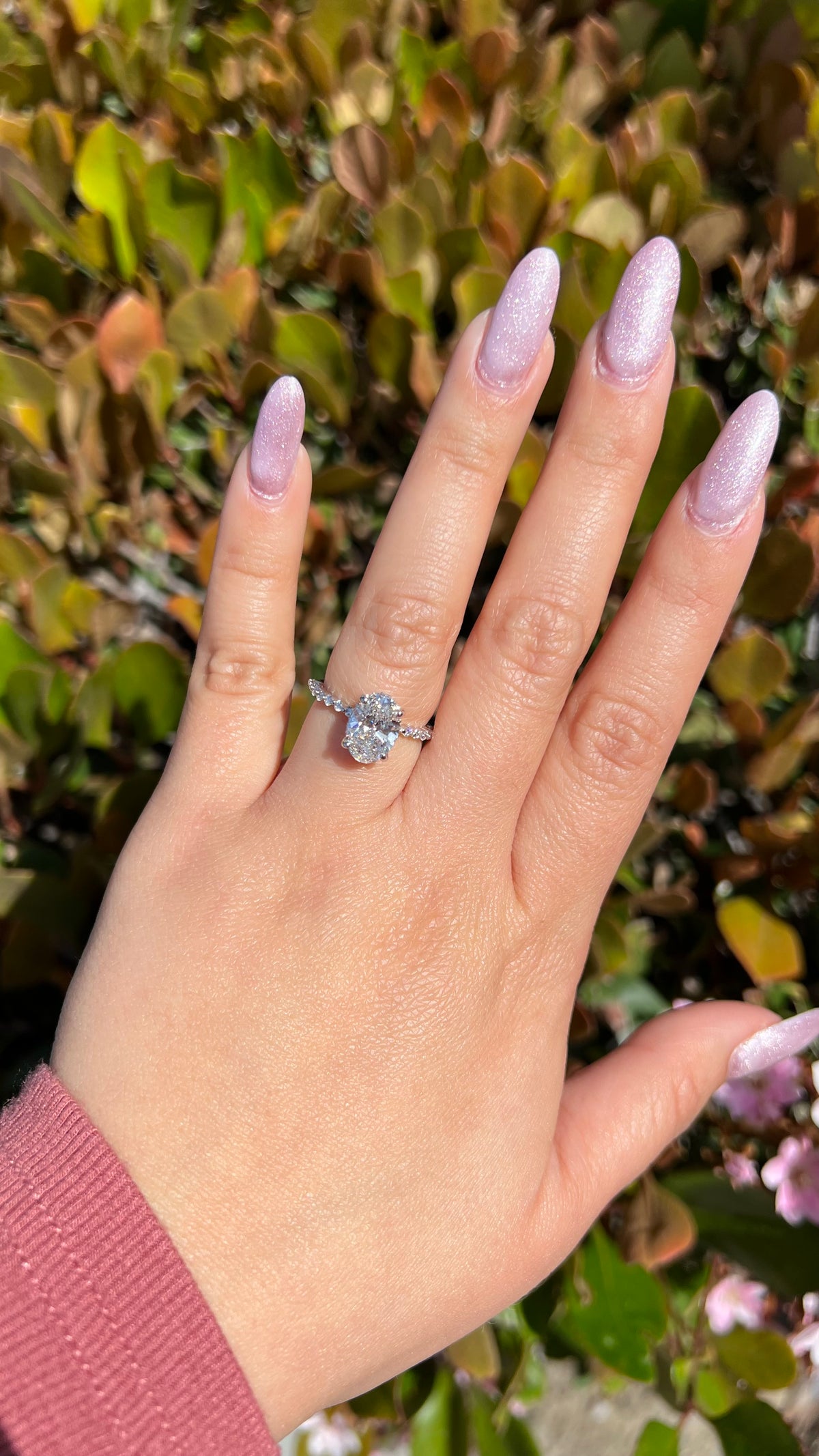 Irina 2.91ct E-VS1 Oval Cut Lab Grown Diamond Engagement Ring 14K Gold