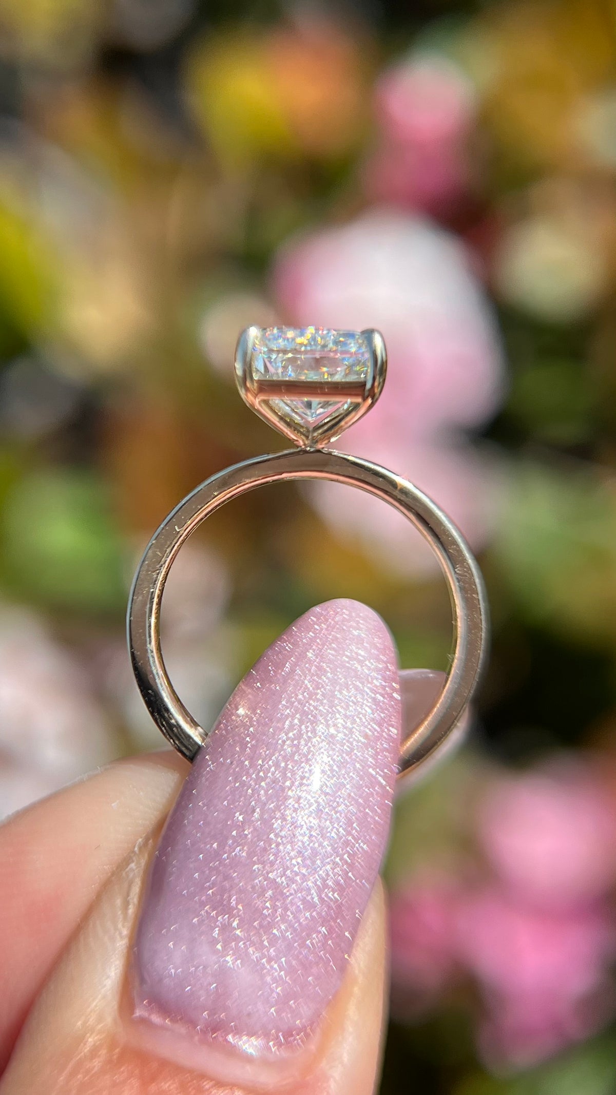 Andrea 3.48ct E-VS1 Radiant Cut Lab Grown Diamond Engagement Ring 14K Gold