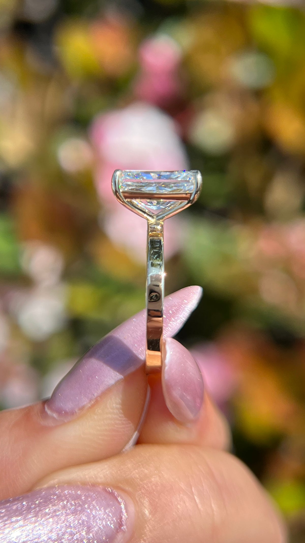 Andrea 3.48ct E-VS1 Radiant Cut Lab Grown Diamond Engagement Ring 14K Gold