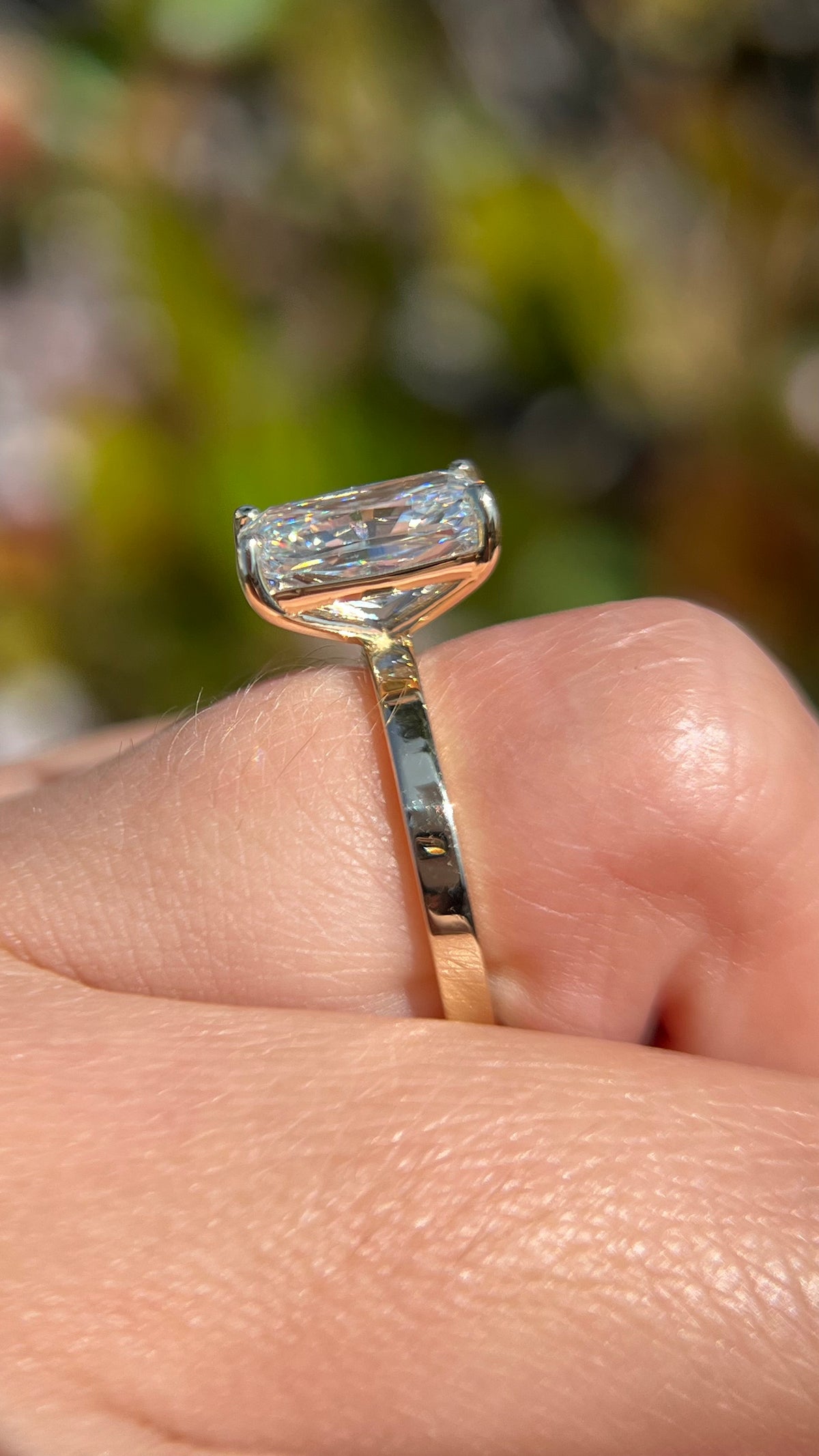 Andrea 3.48ct E-VS1 Radiant Cut Lab Grown Diamond Engagement Ring 14K Gold