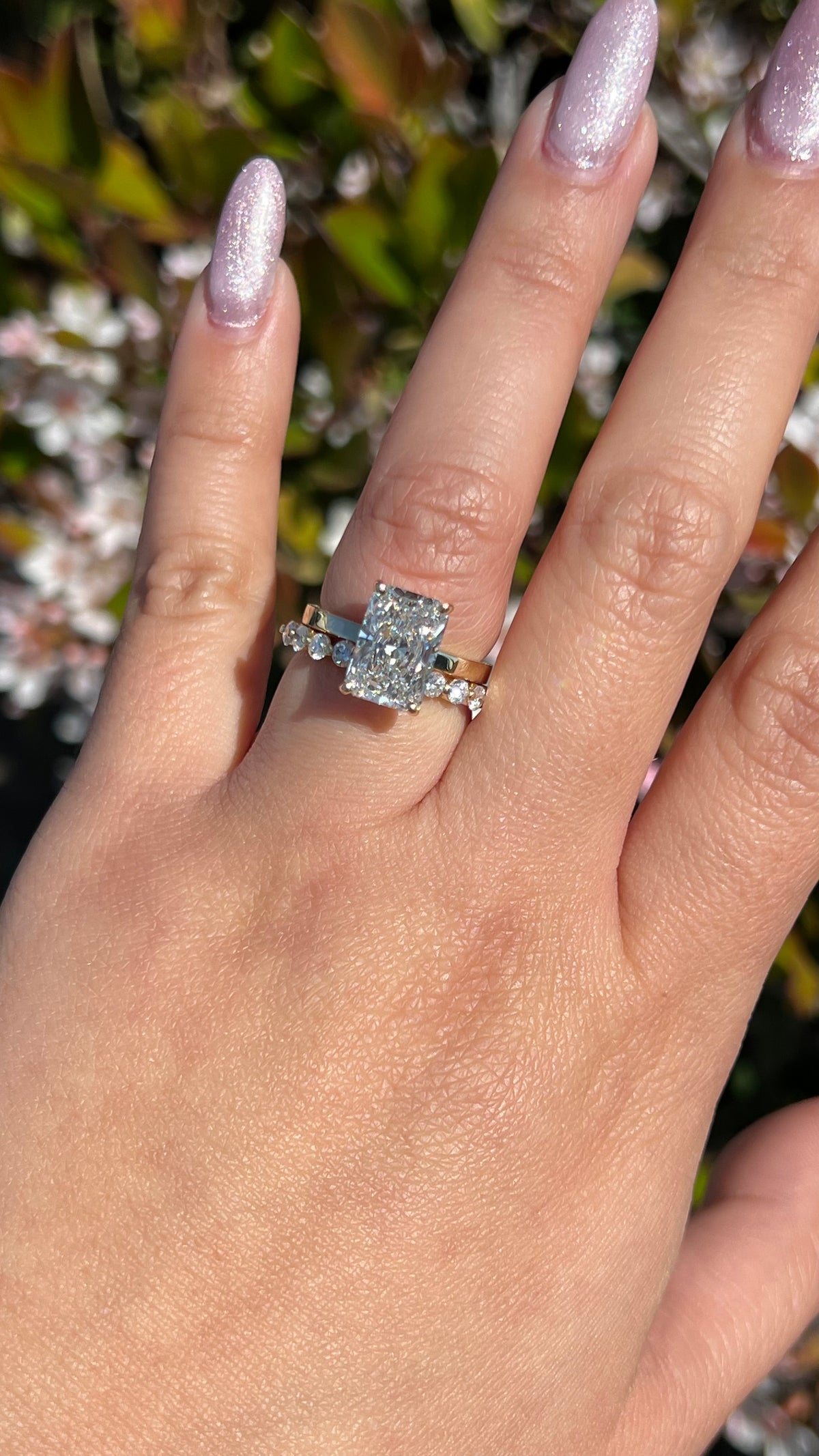 Andrea 3.48ct E-VS1 Radiant Cut Lab Grown Diamond Engagement Ring 14K Gold