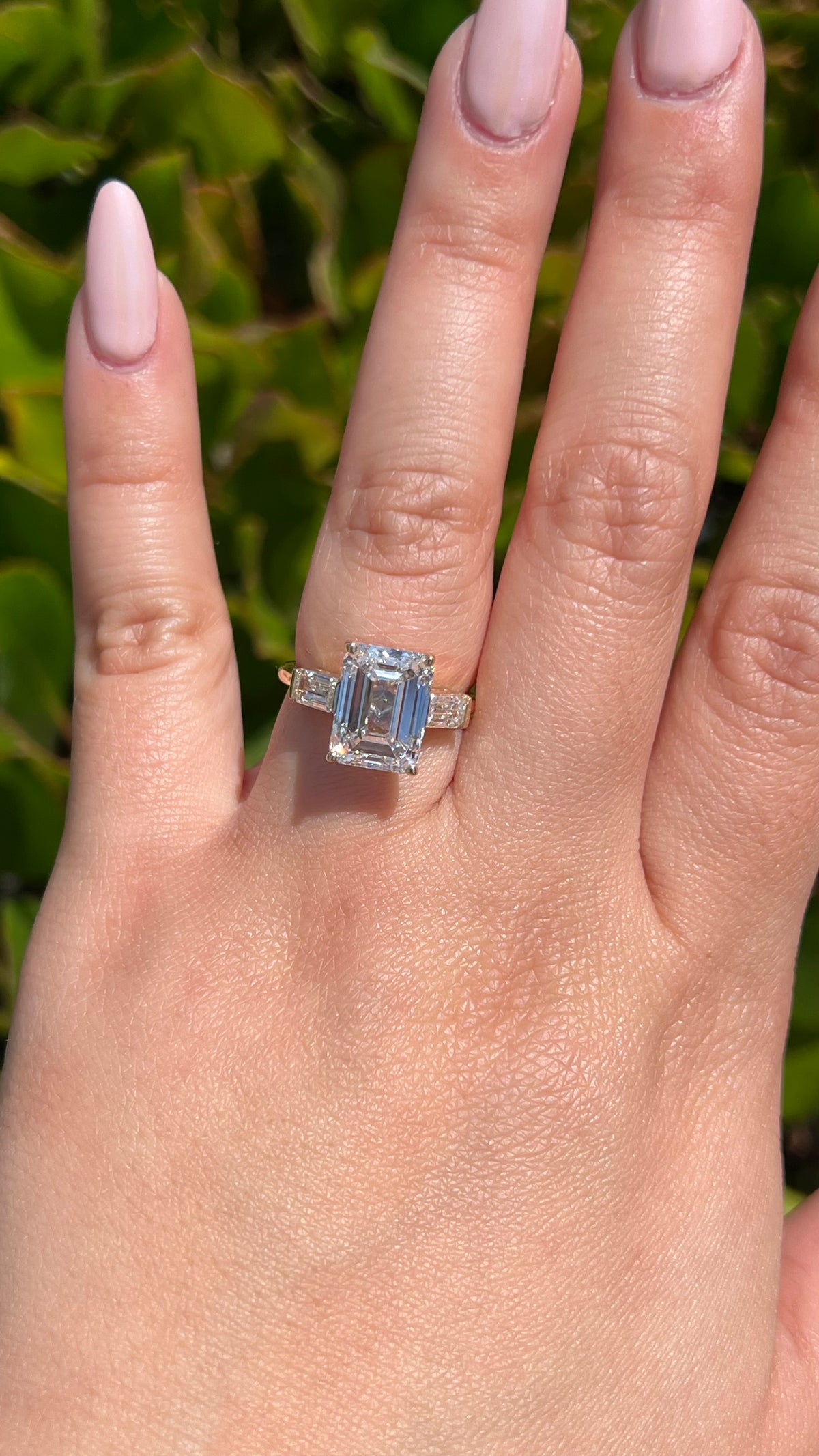 Everly 5.35ct E-VS1 Emerald Cut Lab Grown Diamond Engagement Ring 14K Gold