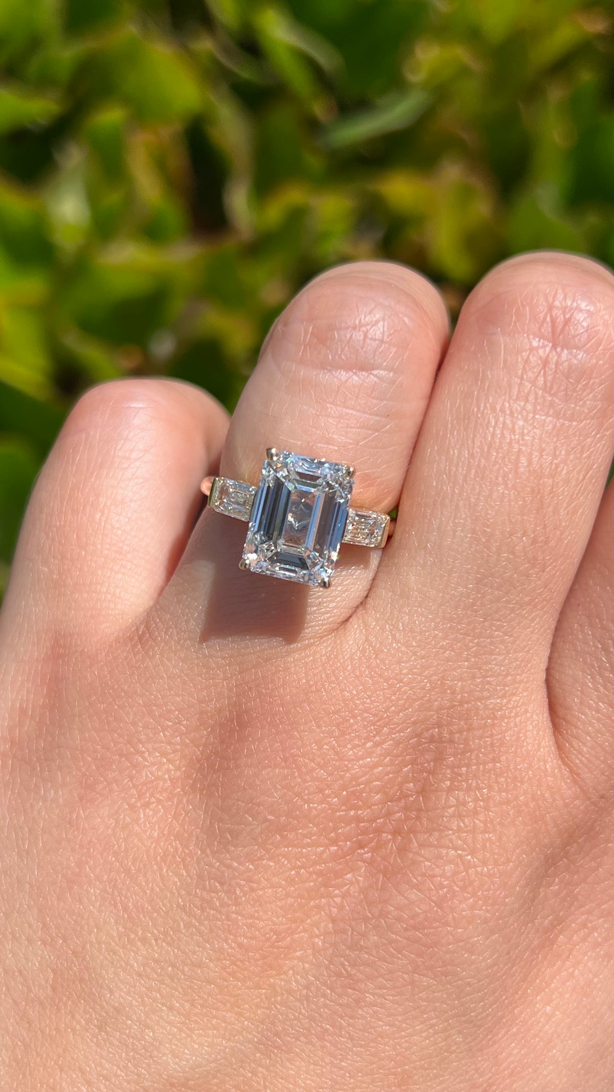 Everly 5.35ct E-VS1 Emerald Cut Lab Grown Diamond Engagement Ring 14K Gold