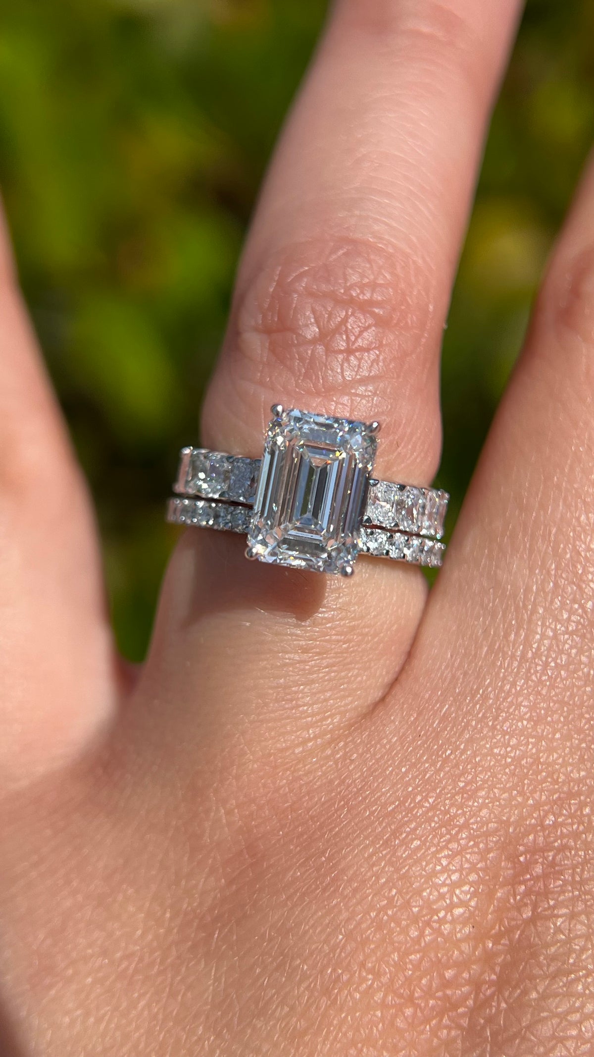 Reyna 4.03ct E-VS1 Emerald Cut Lab Grown Diamond Engagement Ring 14K Gold