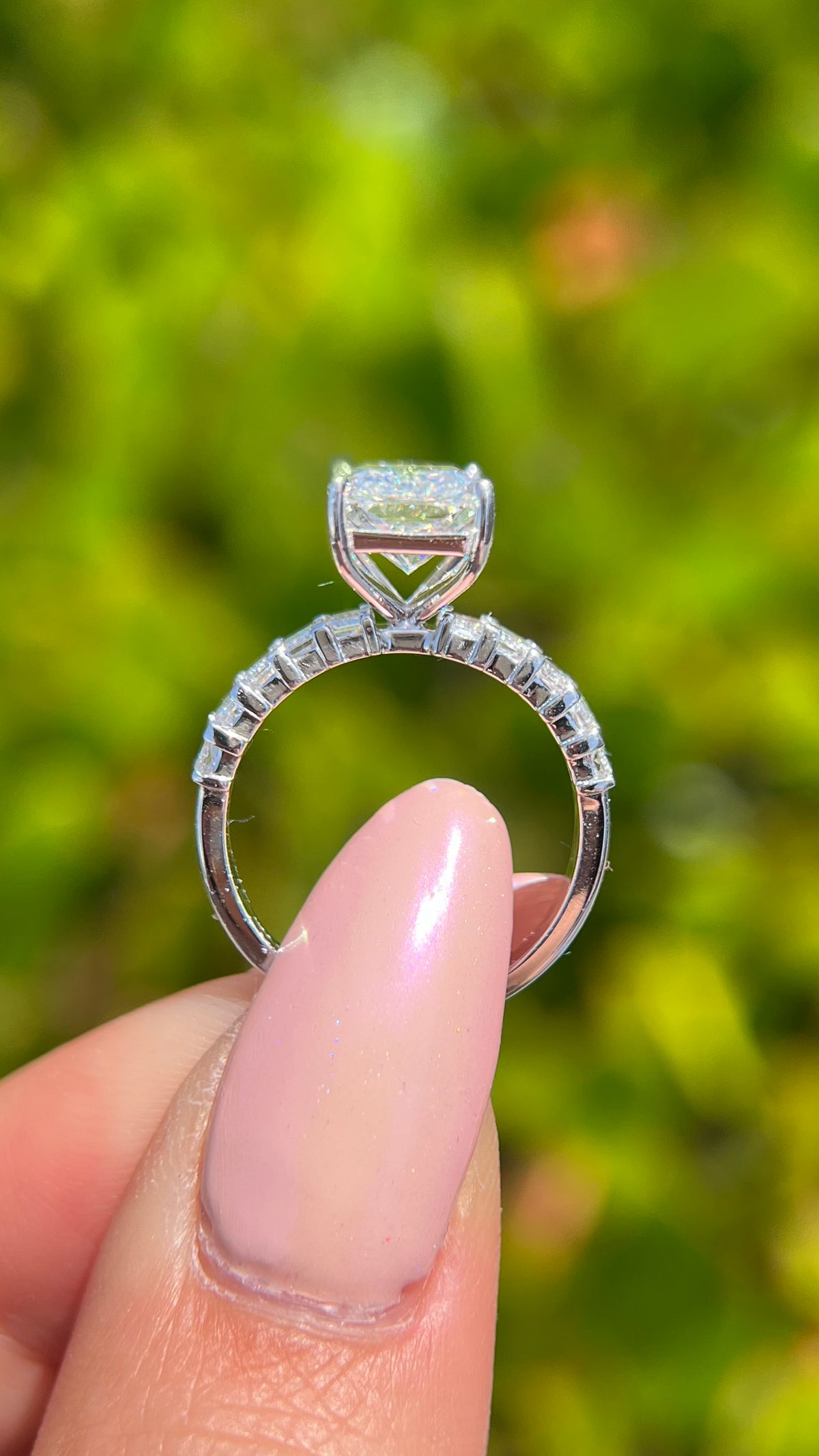 Reyna 3.48ct E-VS1 Radiant Cut Lab Grown Diamond Engagement Ring 14K Gold