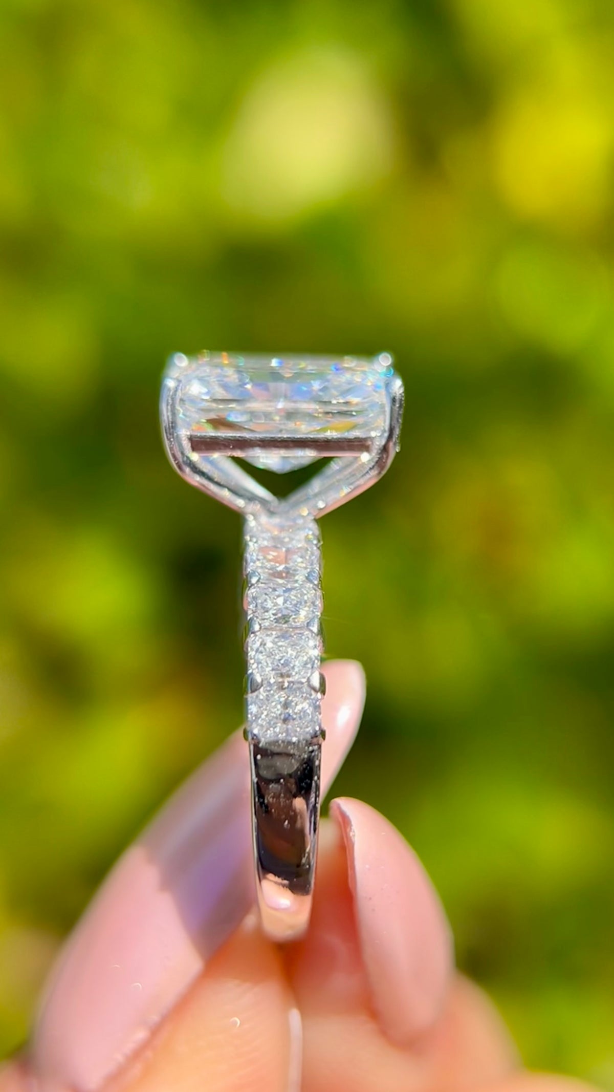 Reyna 3.48ct E-VS1 Radiant Cut Lab Grown Diamond Engagement Ring 14K Gold