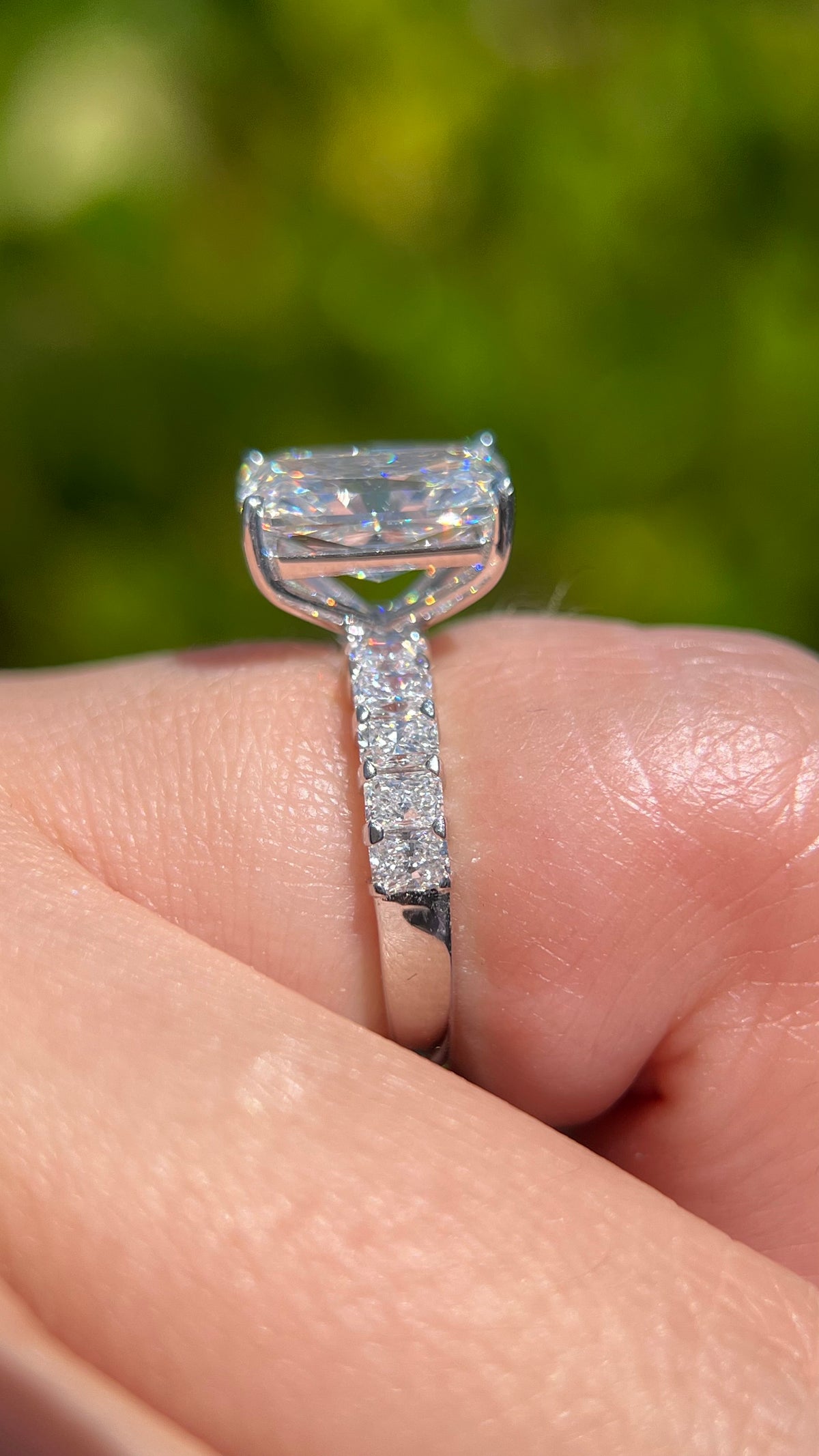 Reyna 3.48ct E-VS1 Radiant Cut Lab Grown Diamond Engagement Ring 14K Gold