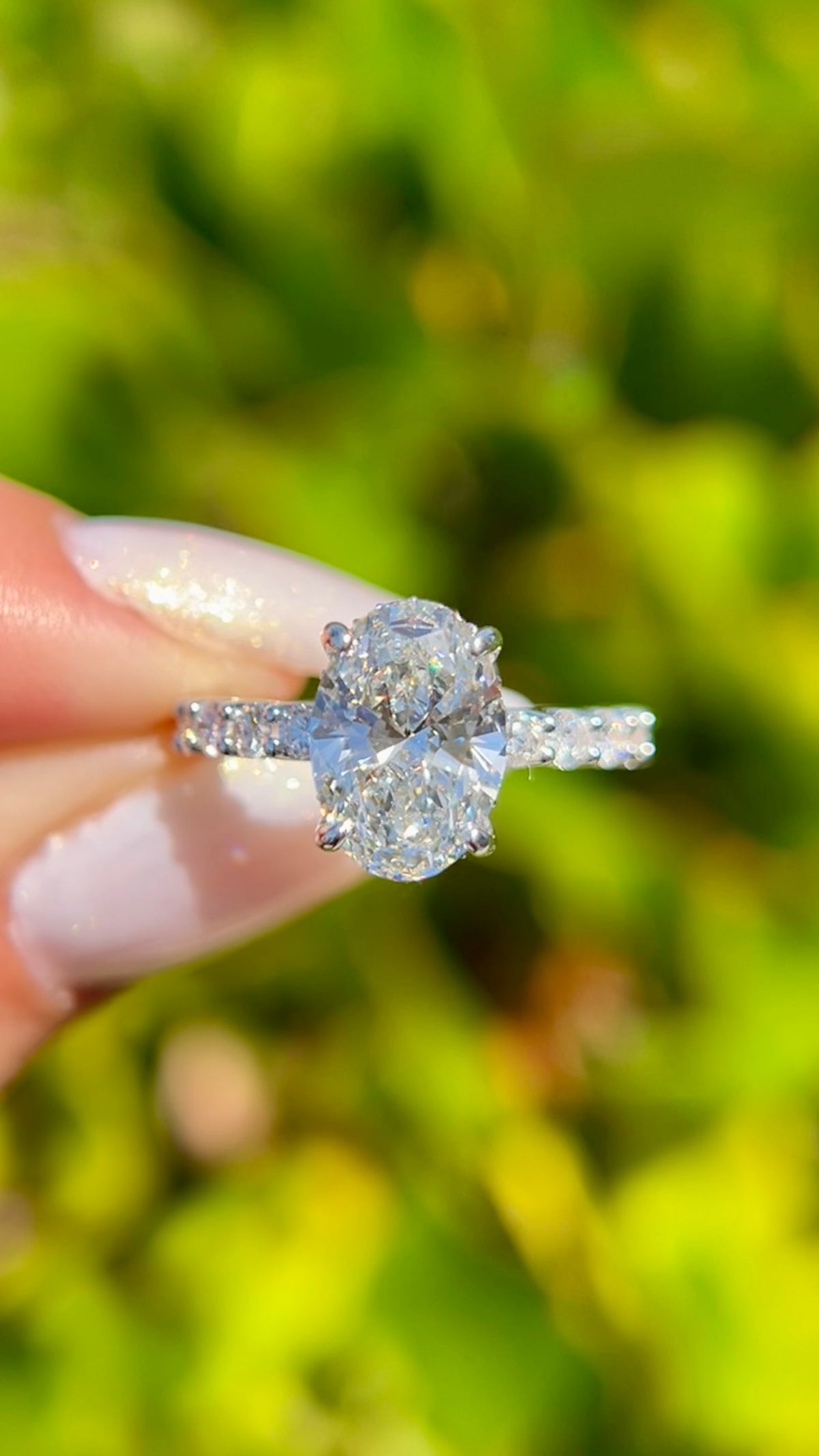 Carli 2.91ct E-VS1 Oval Cut Lab Grown Diamond Engagement Ring 14K Gold