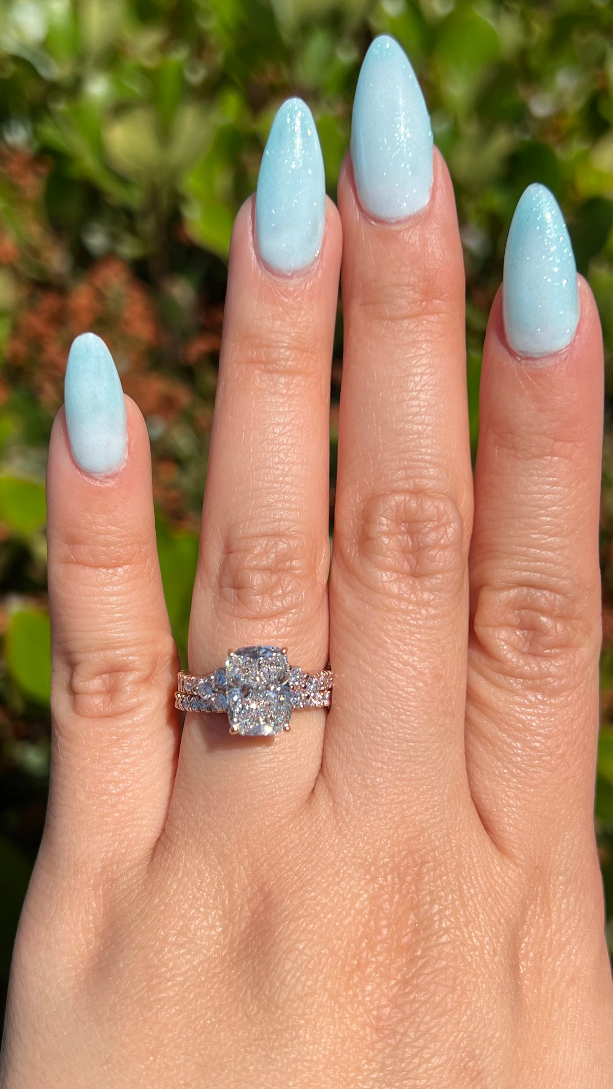 Rhea 3.09ct E-VS1 Elongated Cushion Lab Diamond Engagement Ring 14K Gold