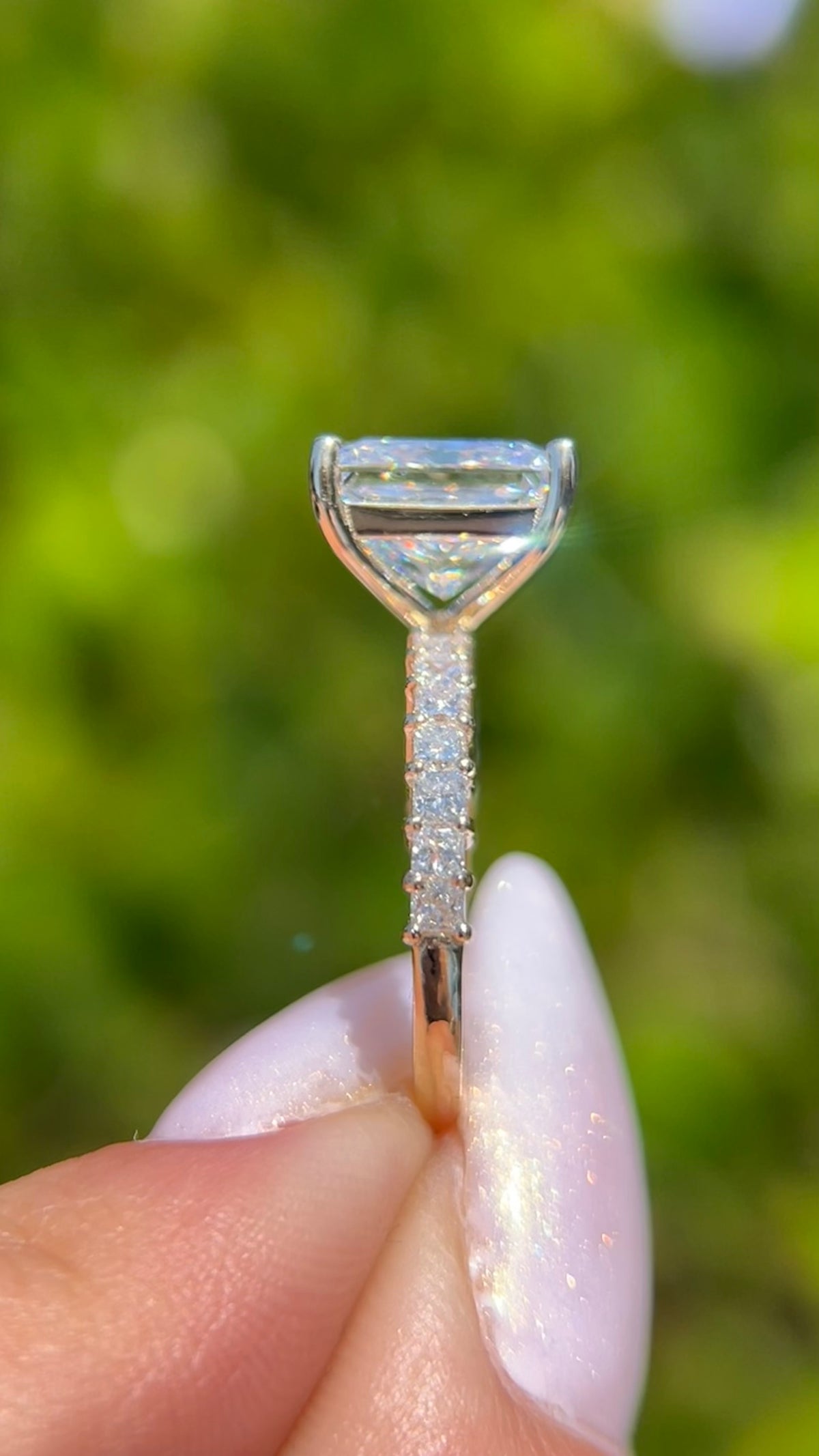 Primm 4.63ct F-VS1 Princess Cut Lab Grown Diamond Engagement Ring 14K Gold