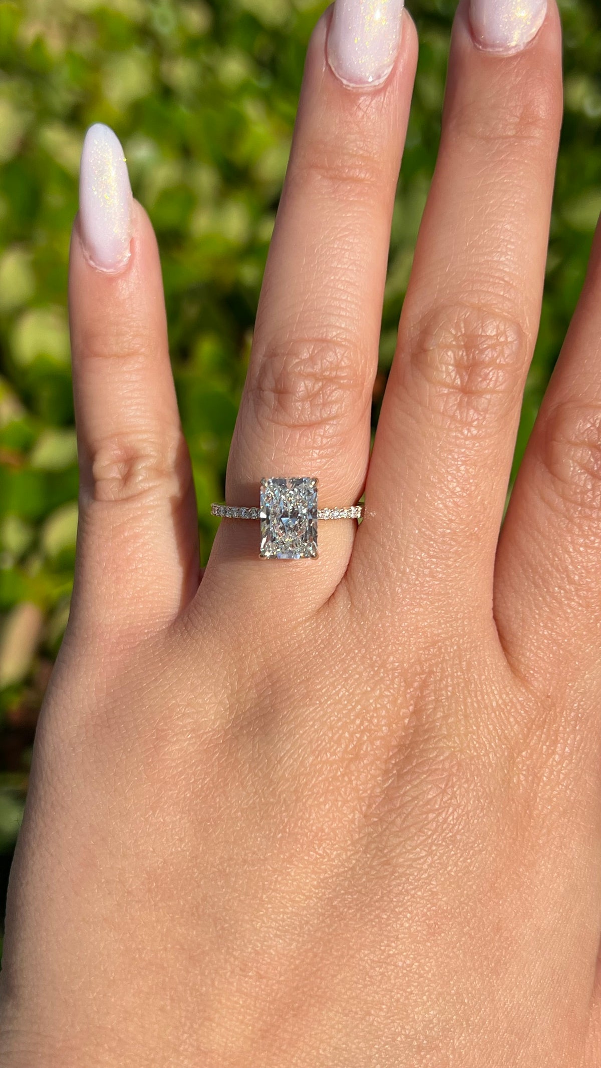 Jenni 2.55ct E-VS1 Radiant Cut Lab Grown Diamond Engagement Ring 14K Gold