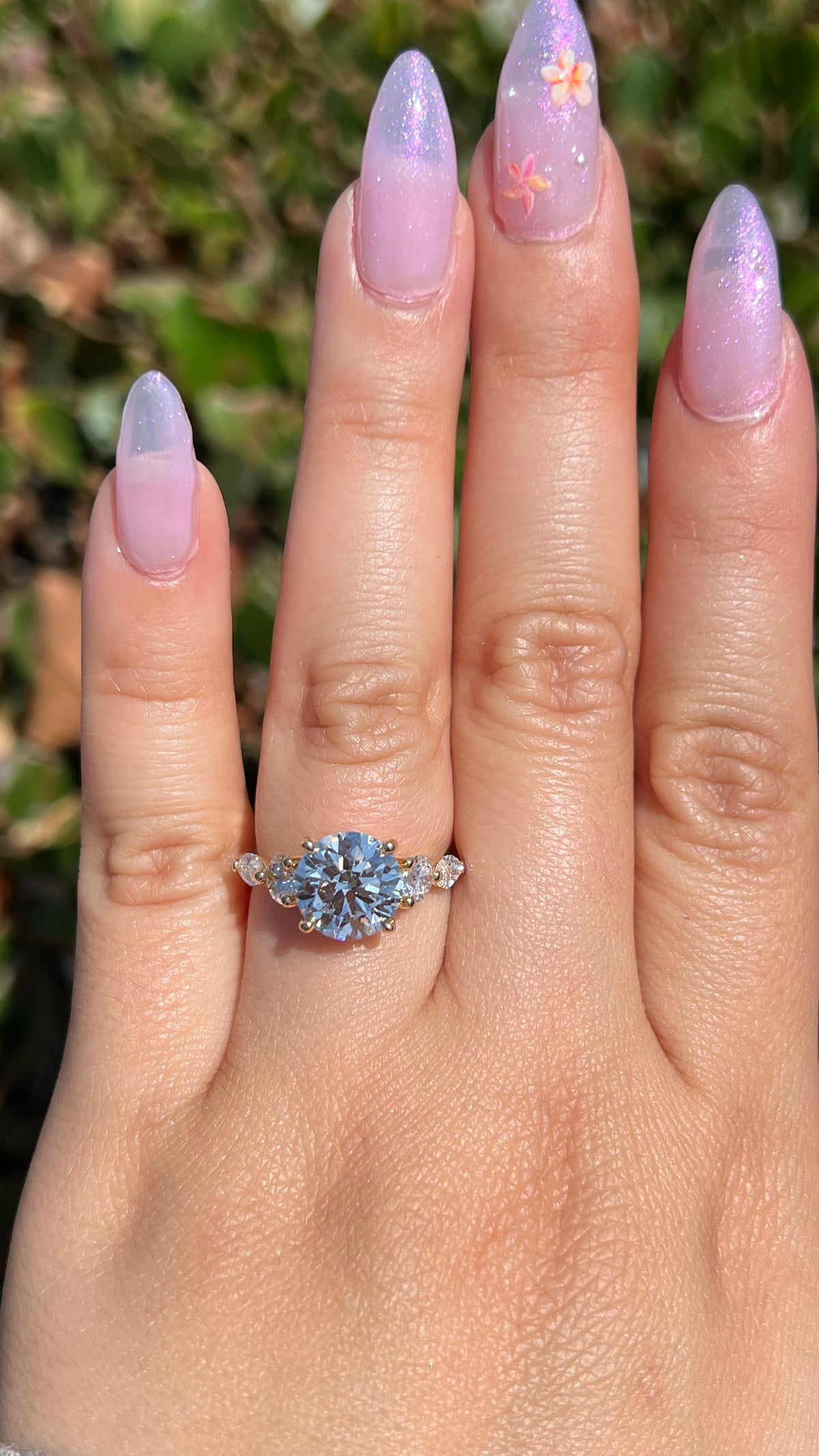 Melly 2.90ct E-VS1 Round Cut Lab Grown Diamond Engagement Ring 14K Gold