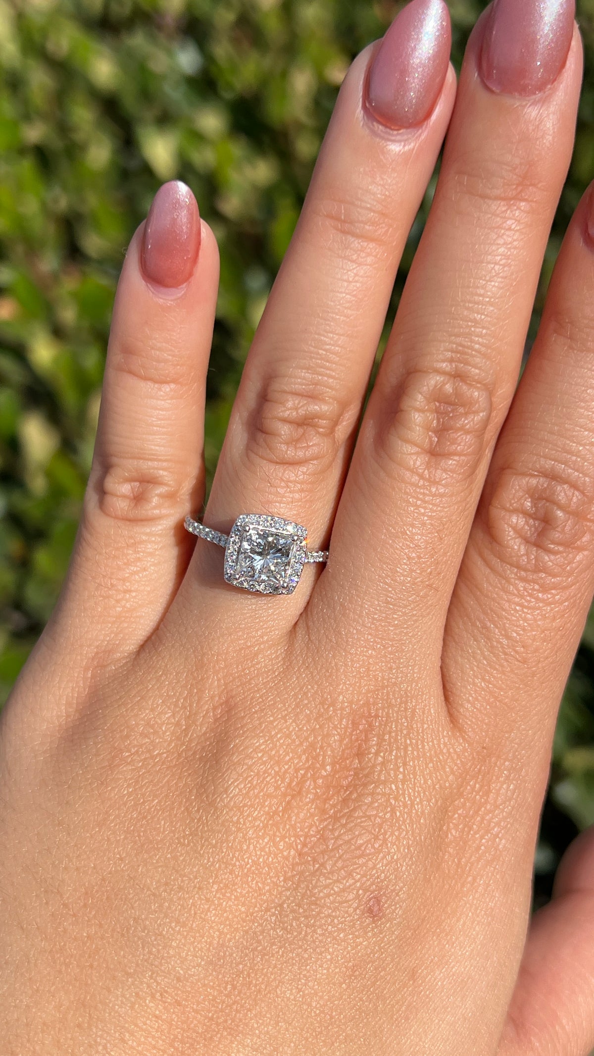 Lily 1.60ct E-VS1 Princess Cut Lab Grown Diamond Engagement Ring 14K Gold