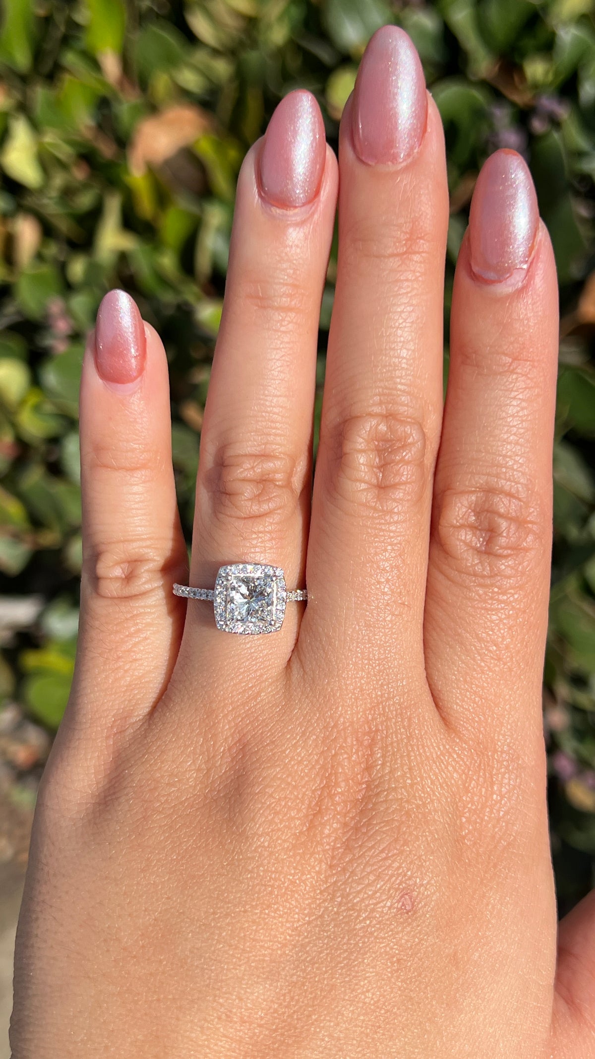 Lily 1.60ct E-VS1 Princess Cut Lab Grown Diamond Engagement Ring 14K Gold