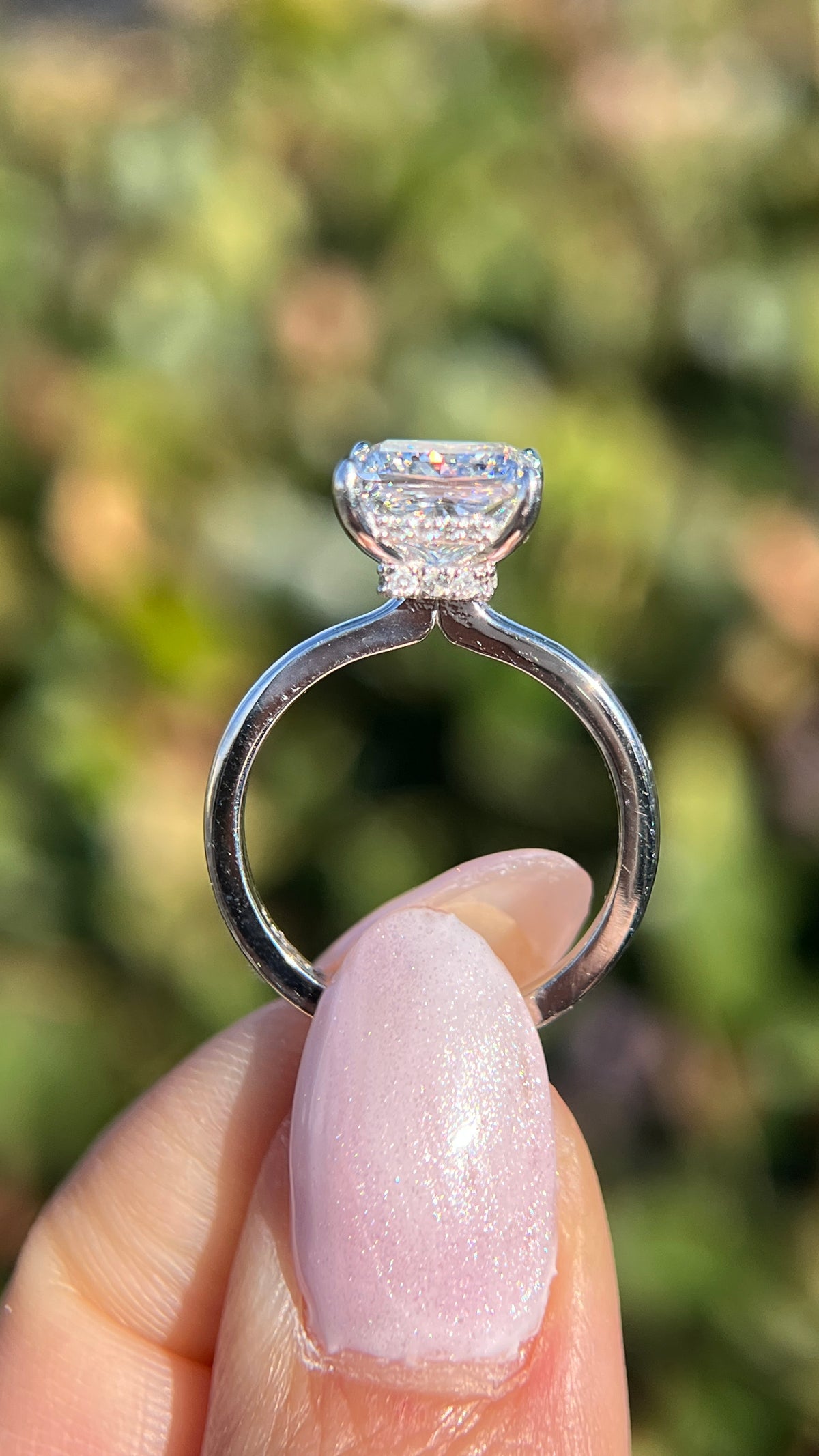 Sandy 3.02ct E-VS1 Princess Cut Lab Grown Diamond Engagement Ring 14K Gold